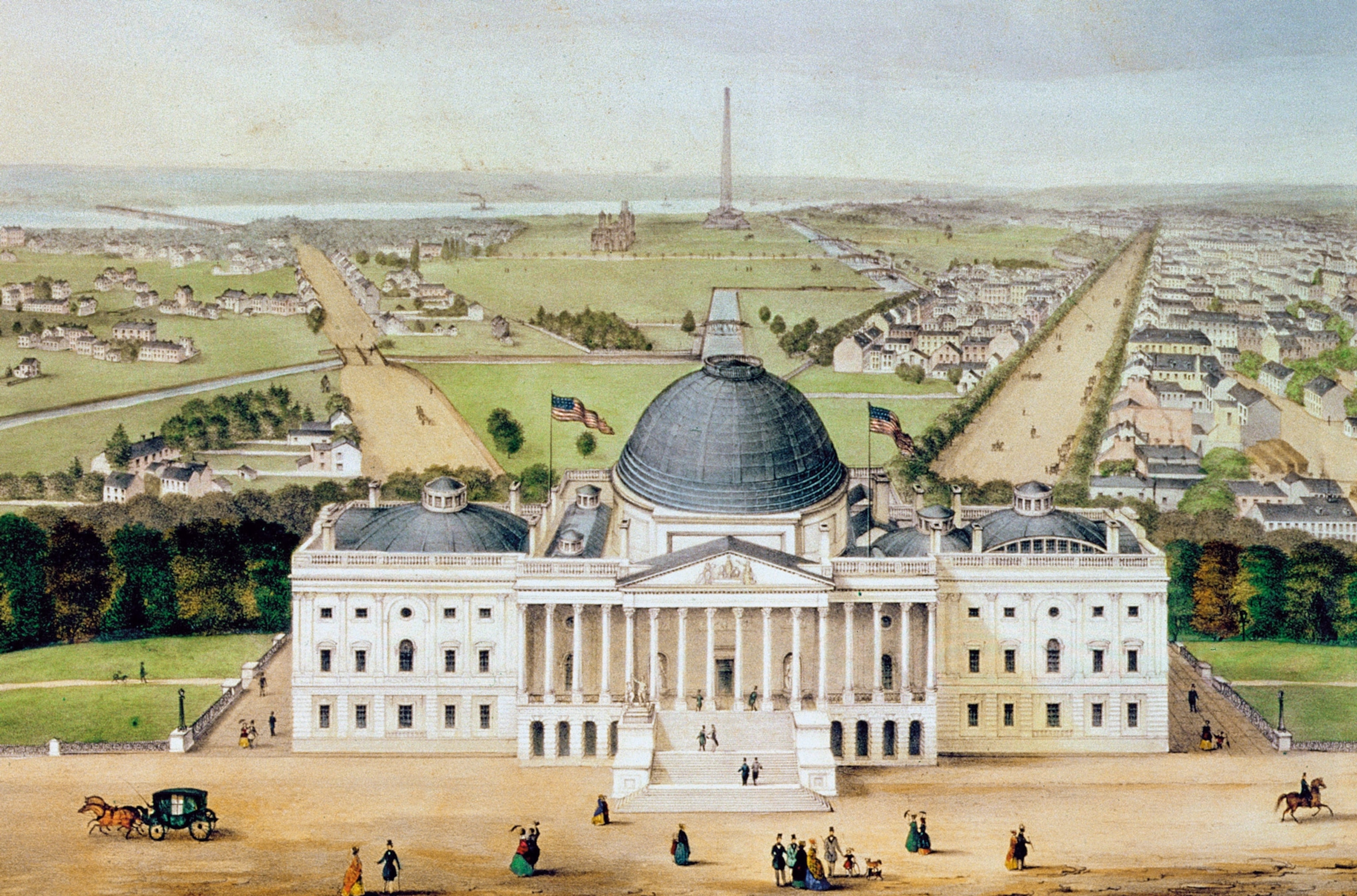 a mid-19th-century painting of the Capitol building