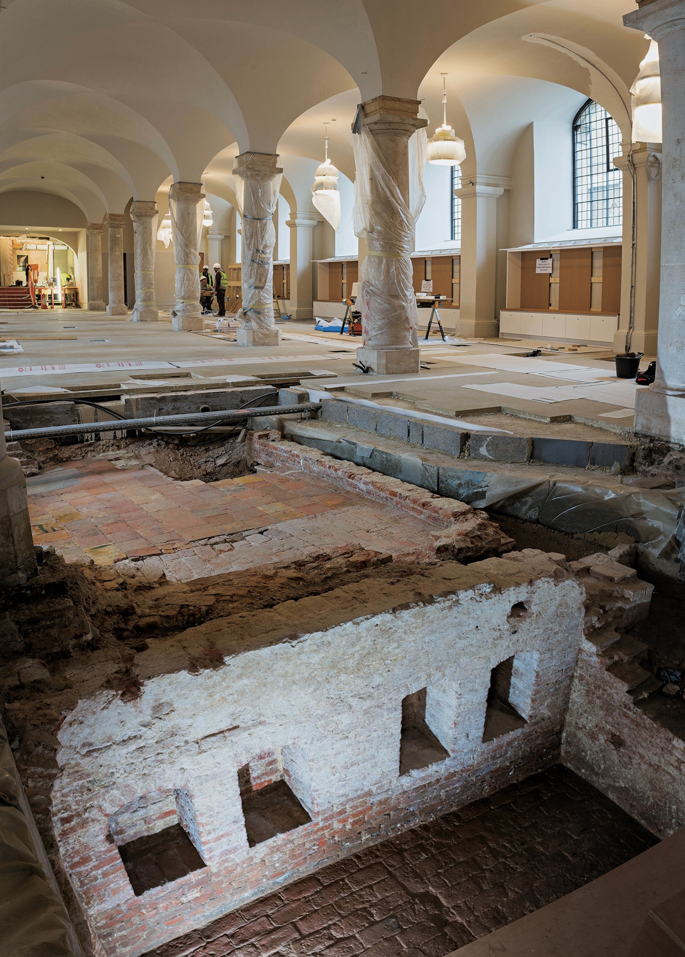 Tudor niches for winter hibernating bees were found under the Painted Hall in Greenwich’s Old Royal Naval College.
