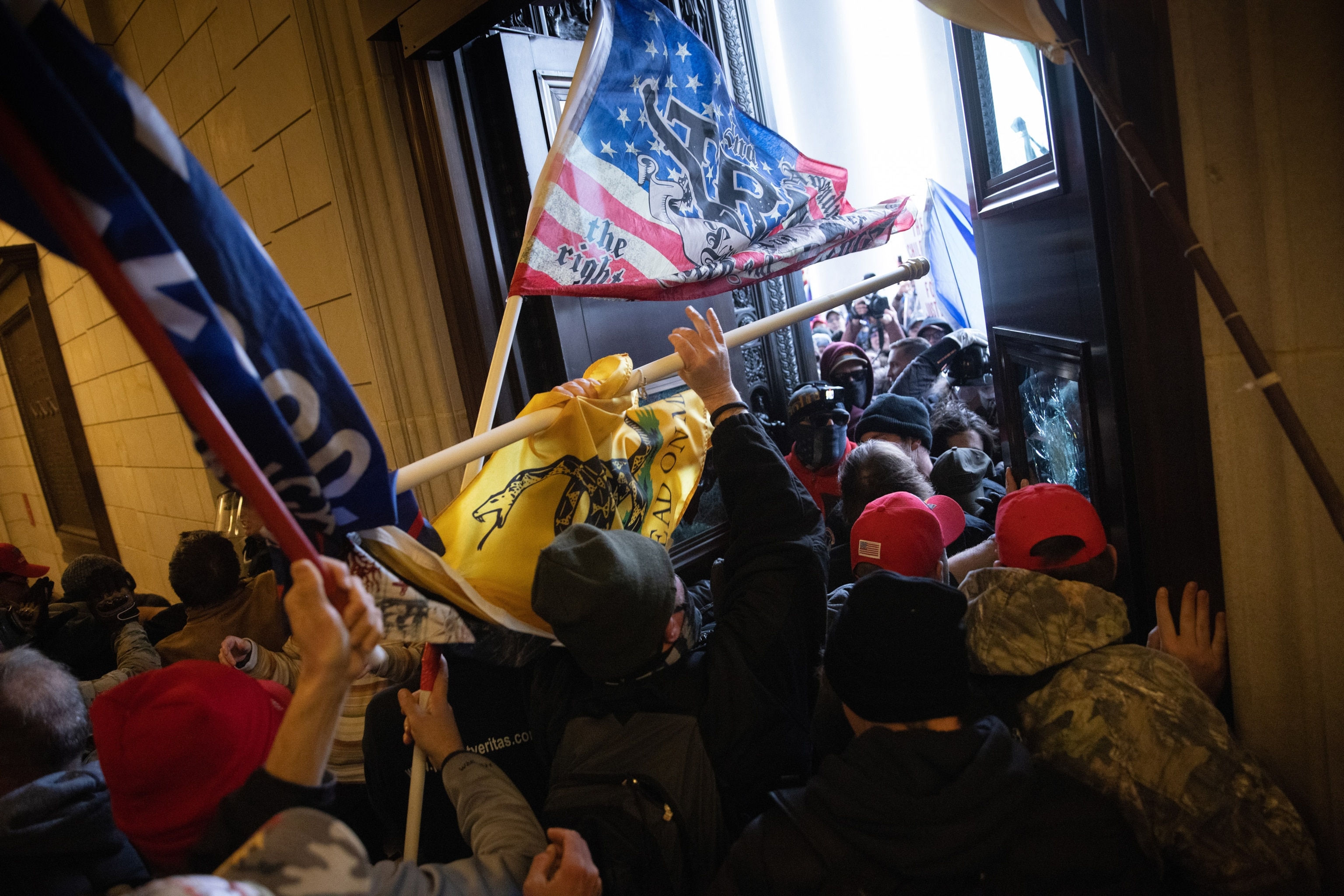 Siege of inside the U.S. capitol building in Washington D.C.