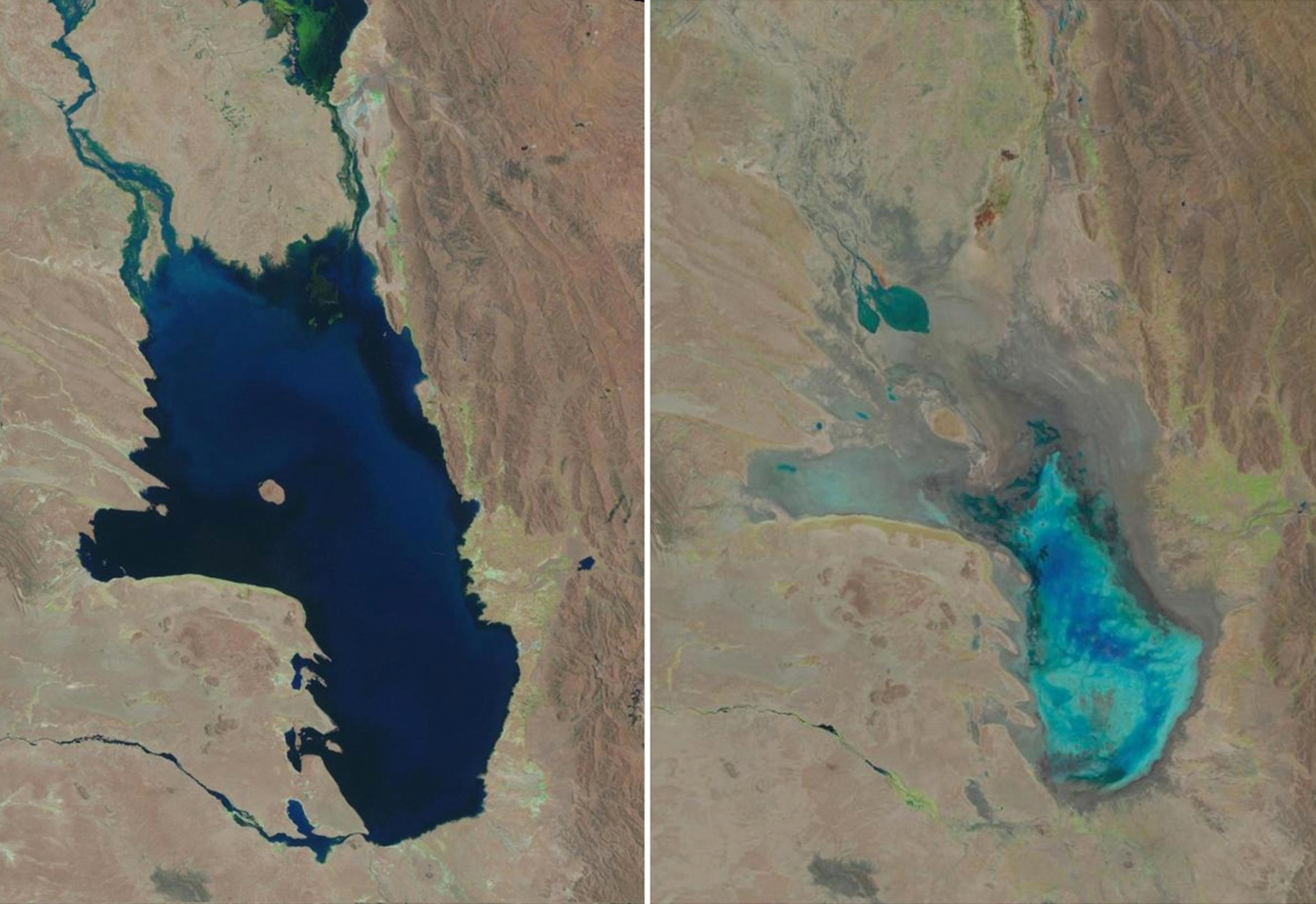 Lake Poopo fi almost dry on Jan. 16, 2016