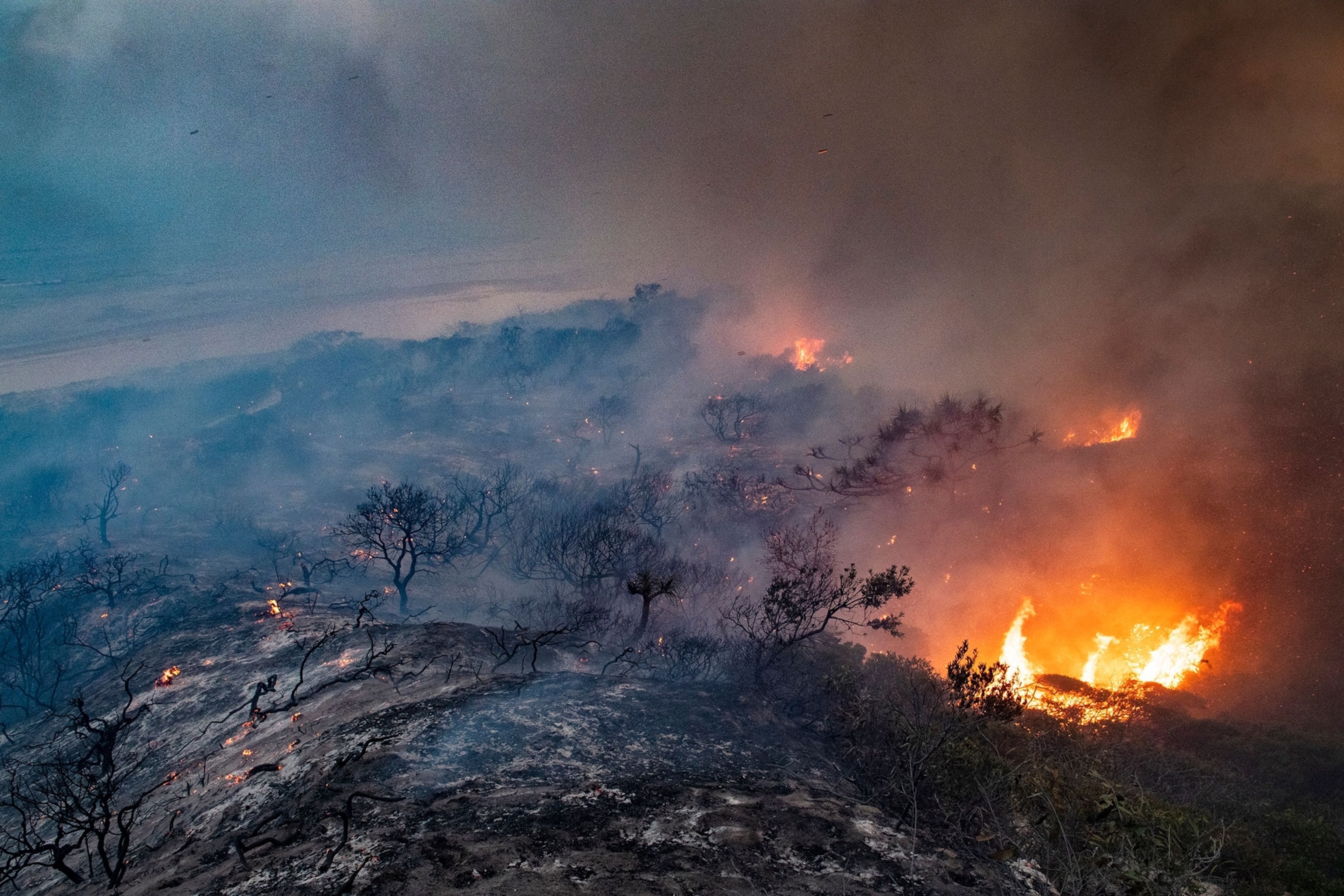 Fires burn on Australia's Fraser Island.