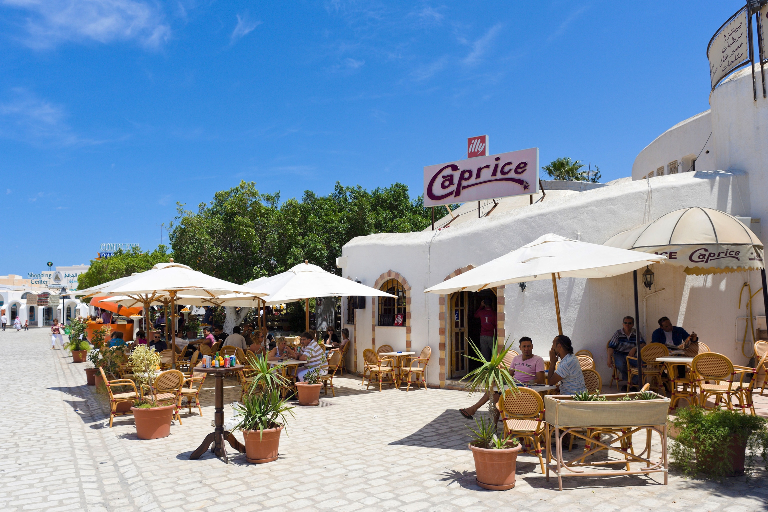 a cafe in the center of Houmt Souk, Djerba, Tunisia