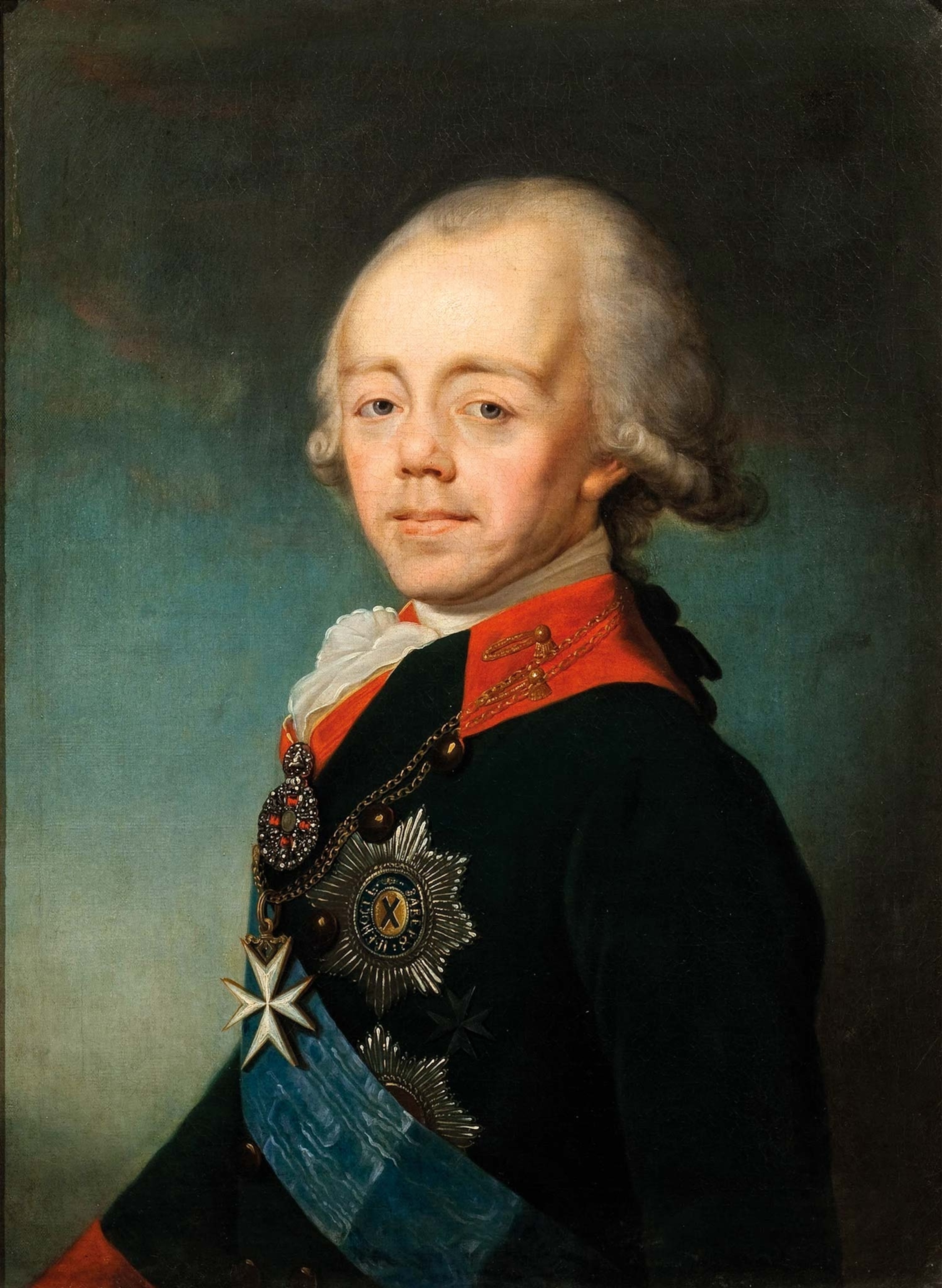 Paul I of Russia is shown in 1790 oil painting.