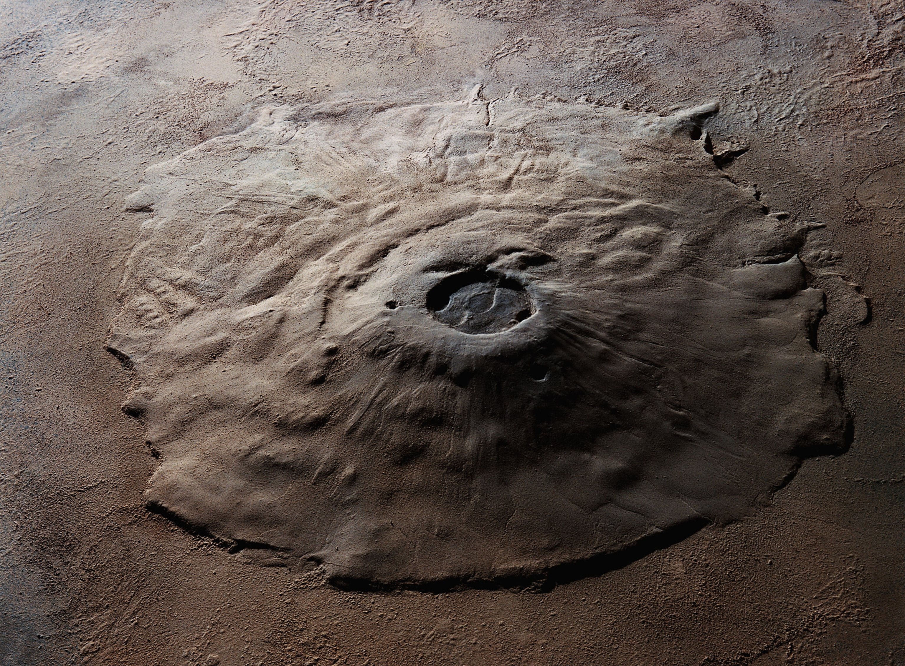 a view of olympus mons volcano on mars