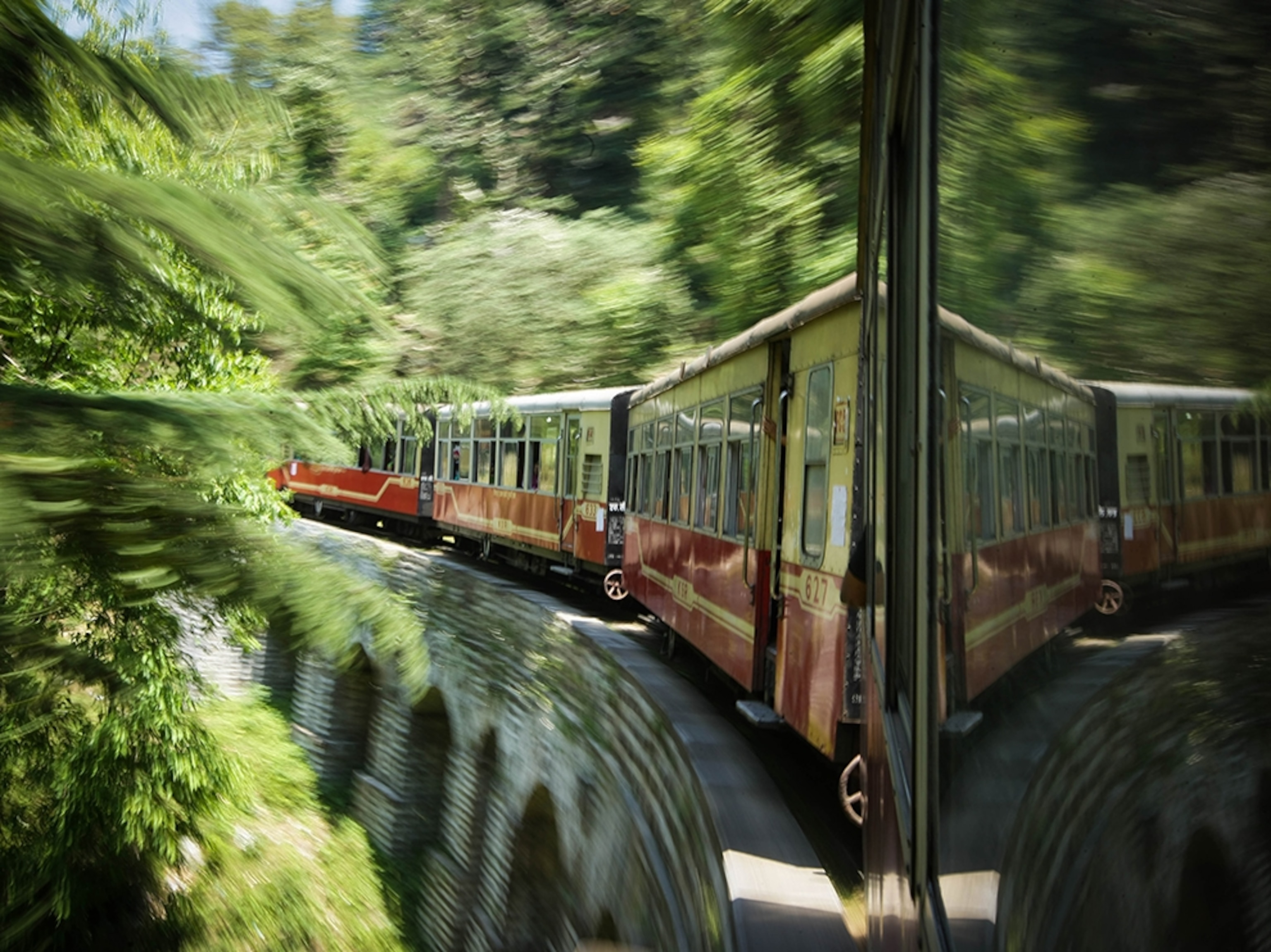 Kalka Shimla Railway train in Himachal Pradesh, India
