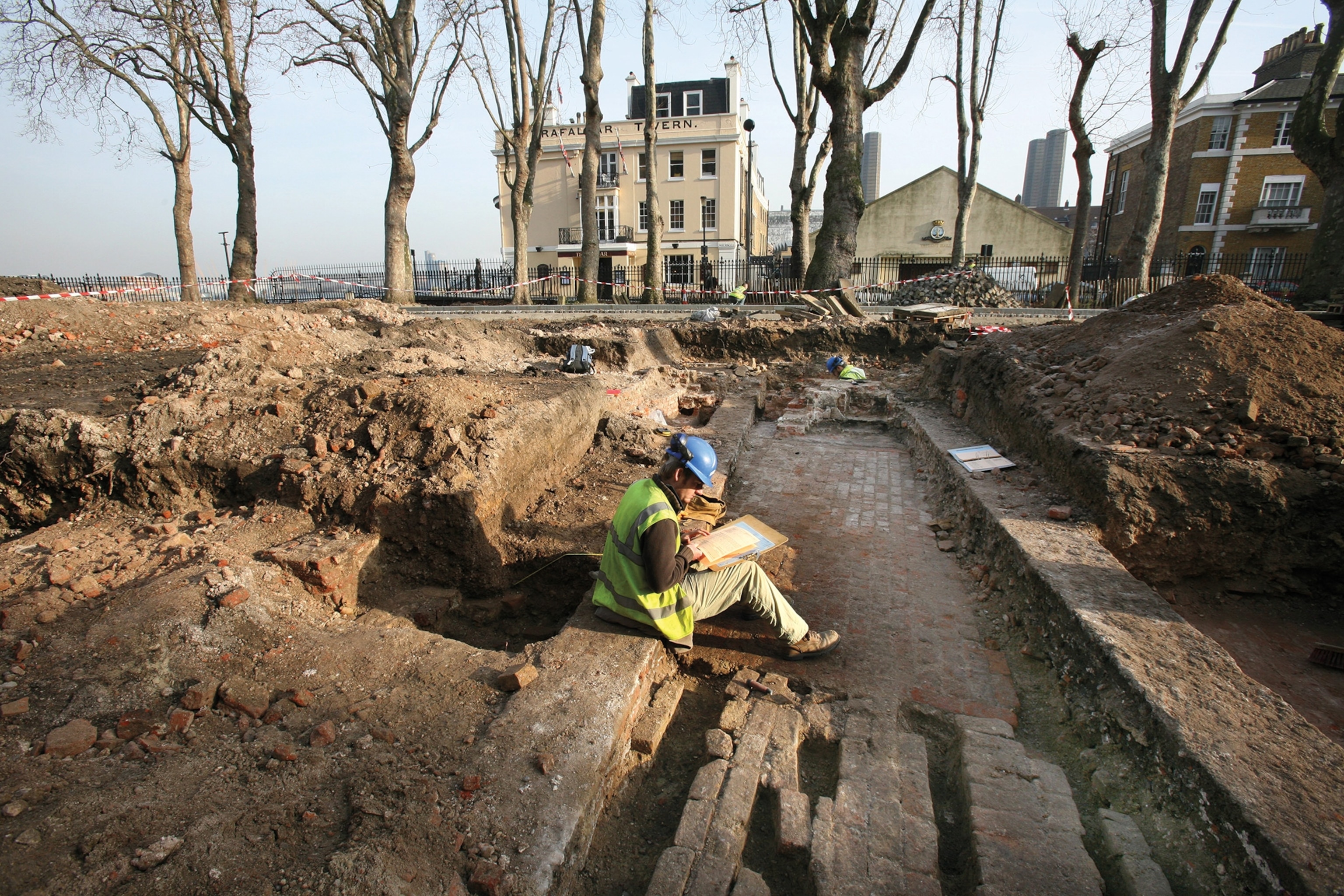 Archaeologists uncover remains under the Old Naval College of what was the Royal Chapel of Henry VII’s riverside Palace of Placentia.