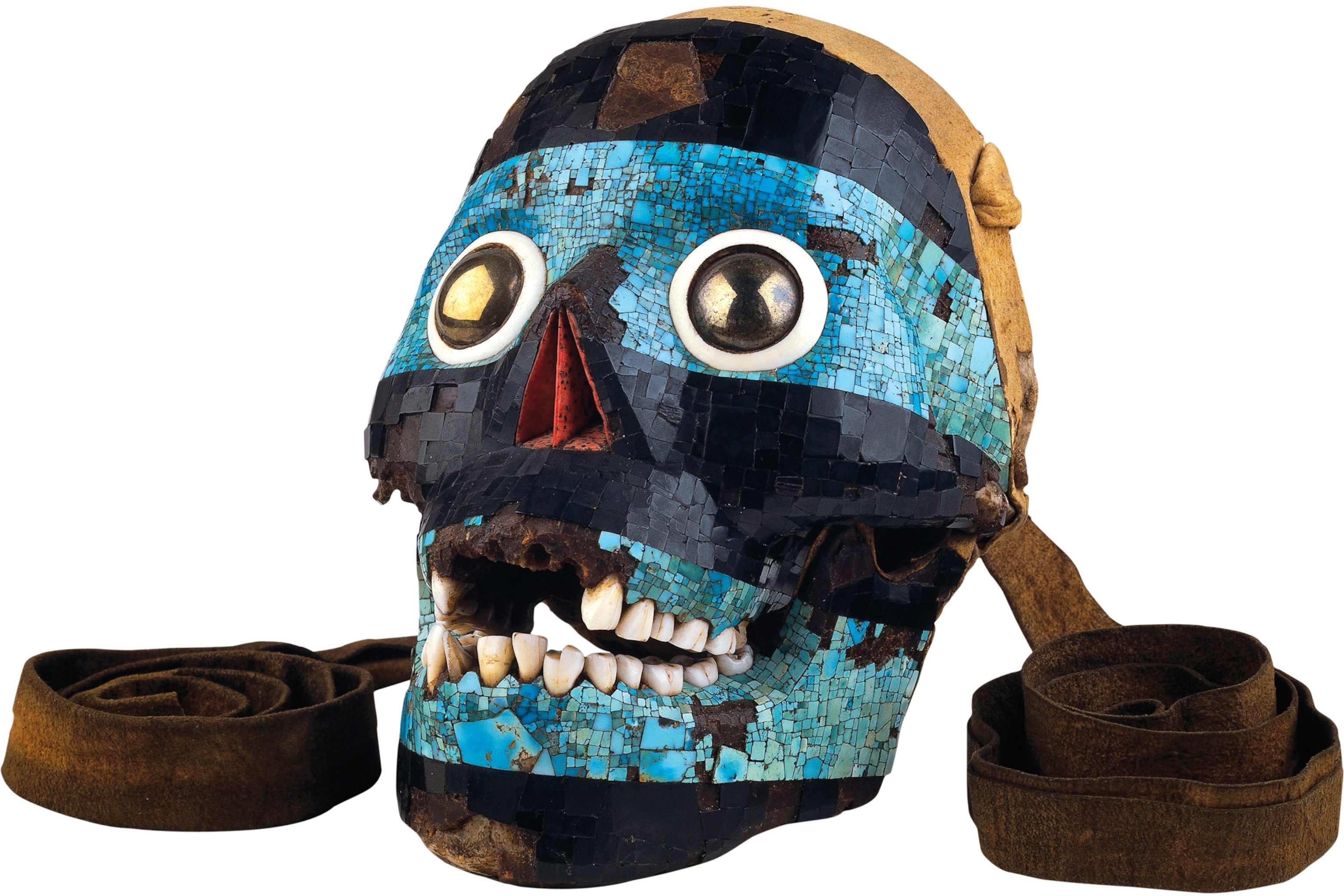 a mosaic mask representing the Aztec God Tezcatlipoca