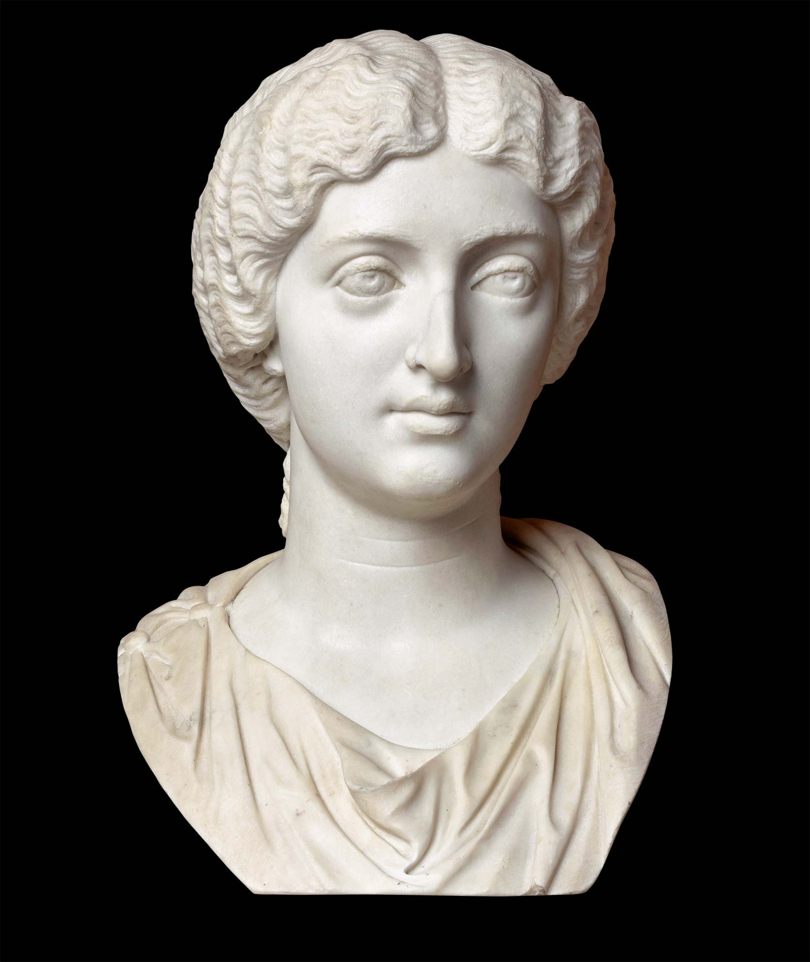 A marble bust of Faustian the Roman empress