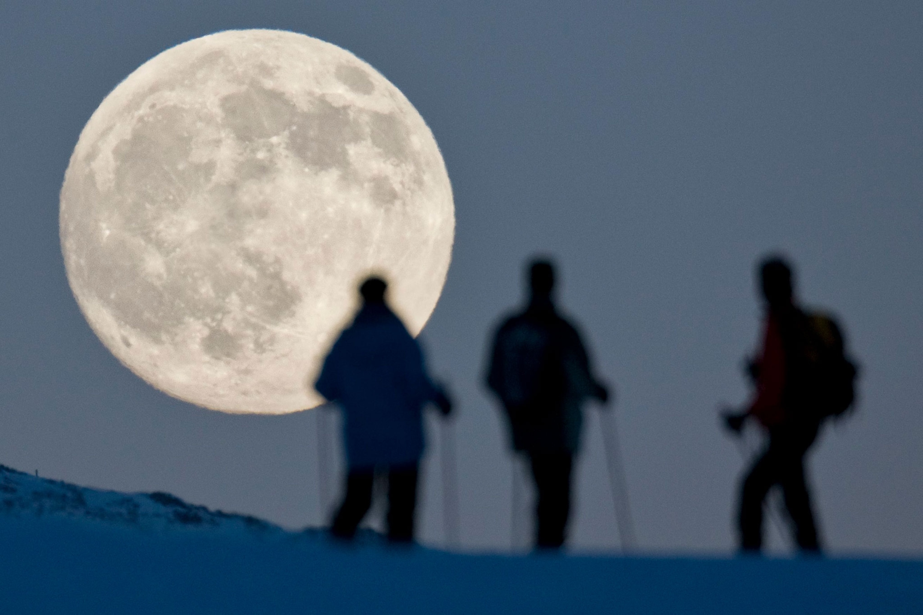 full moon in Arosa, Switzerland.