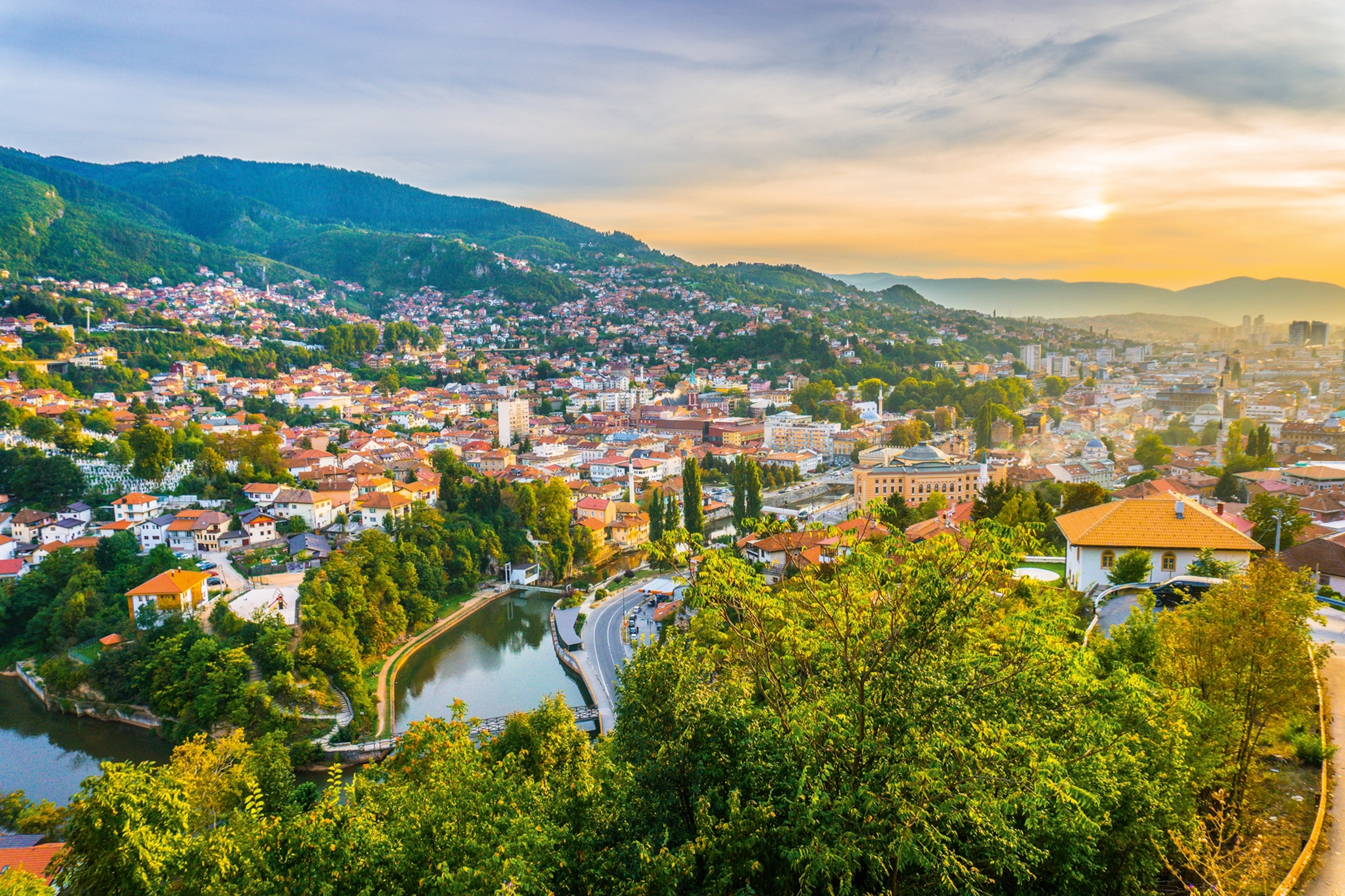 View of Sarajevo from a hill.