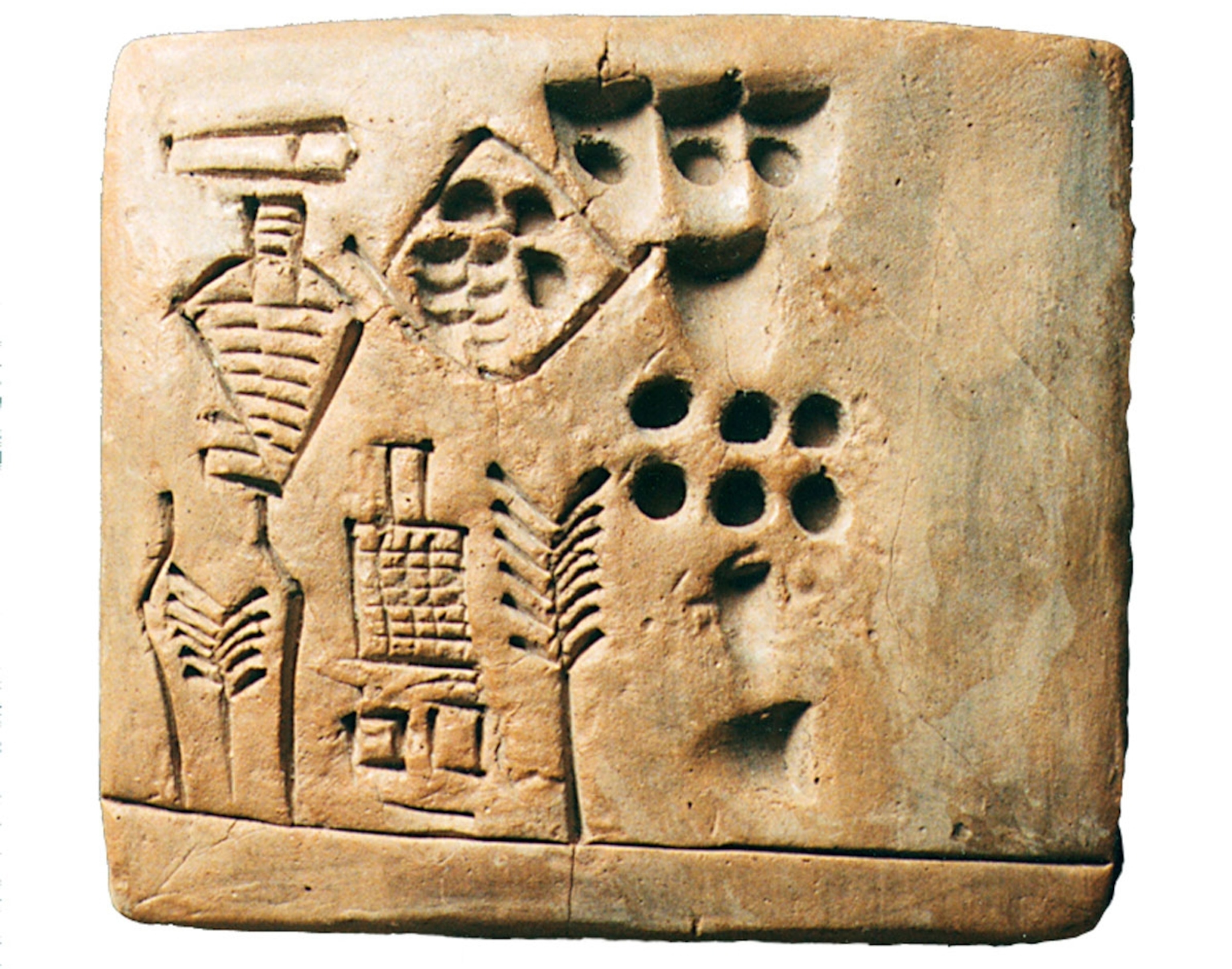 an ancient tablet depicting beer production Inanna Temple in Uruk