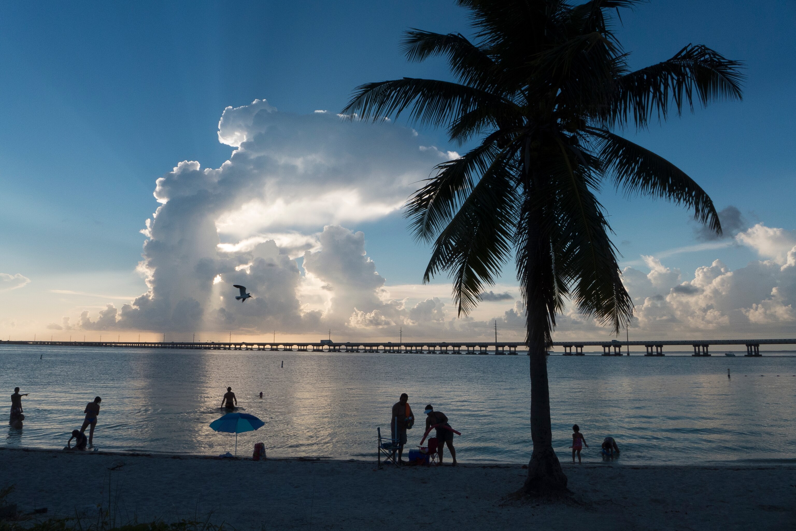 A beach at sunset in Bahia Honda State Park, Florida Keys, Florida.