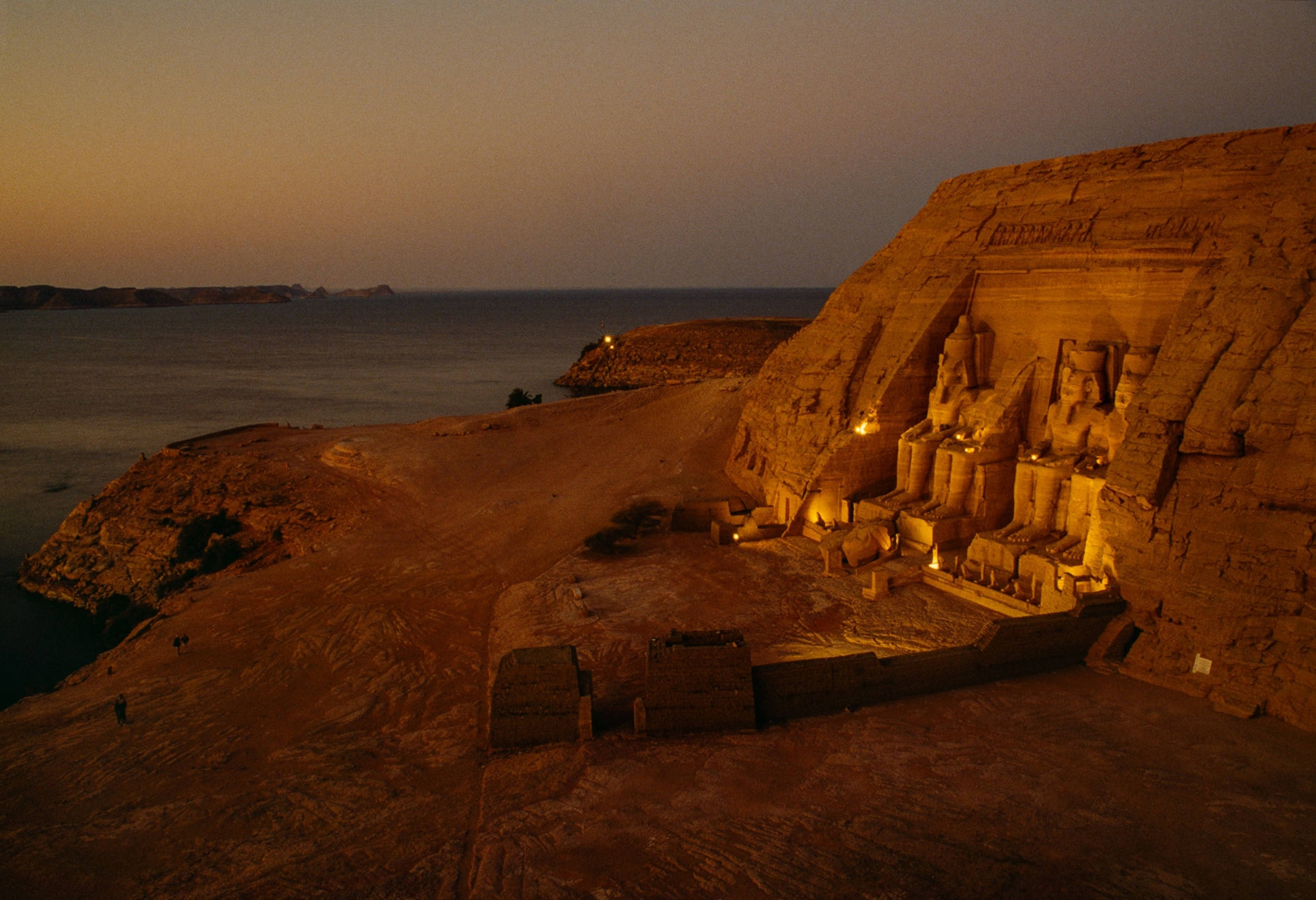 Abu Simbel seen at dusk after relocation