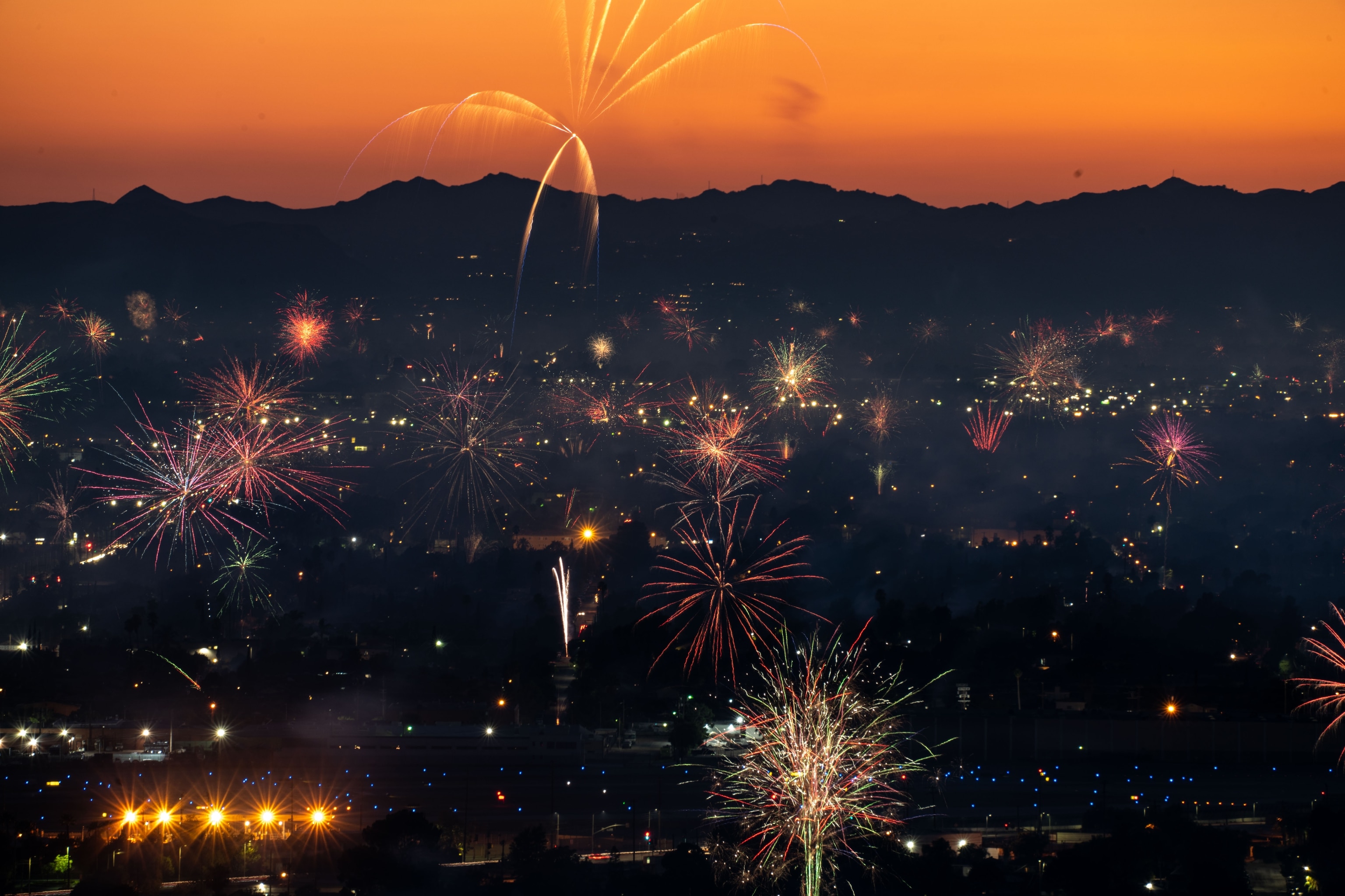 fireworks over North Hollywood