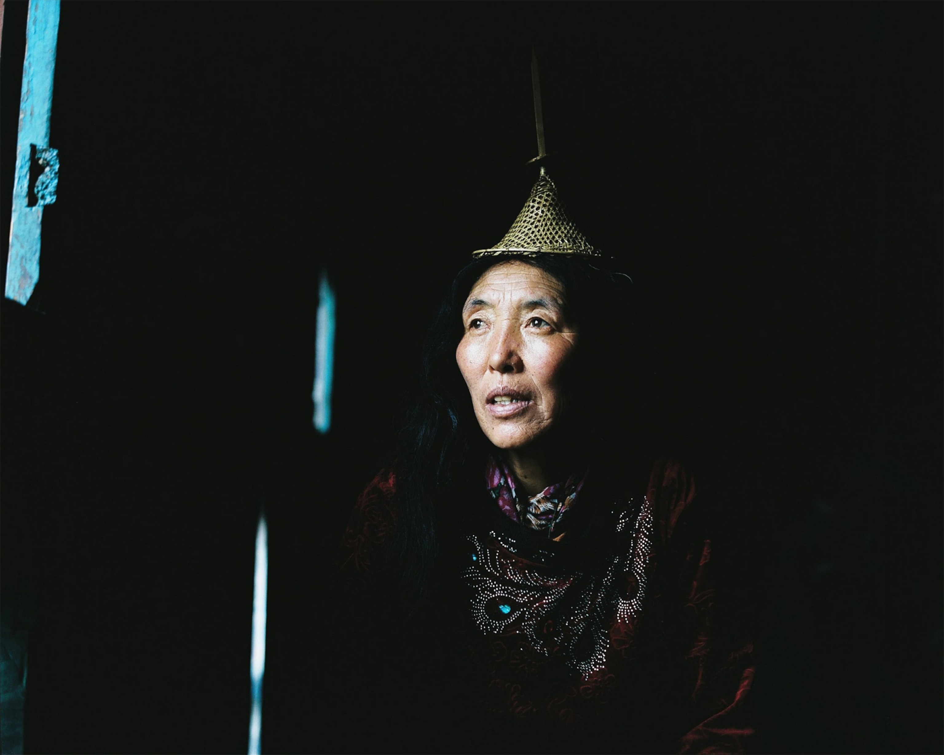 a woman in the mountains of Bhutan