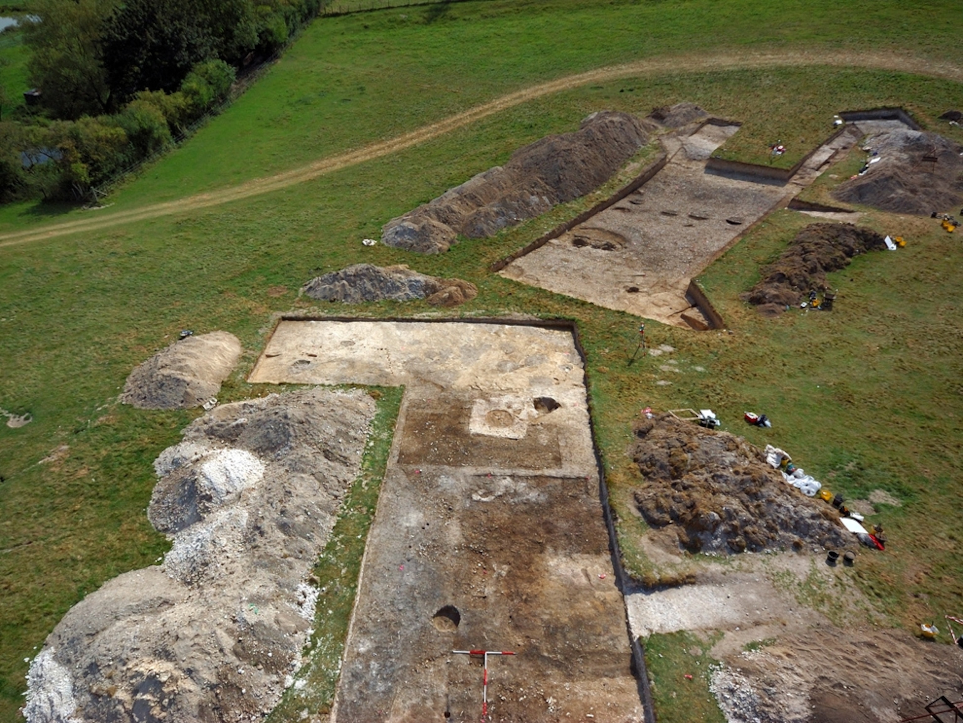 Aerial view of Stonehenge settlement