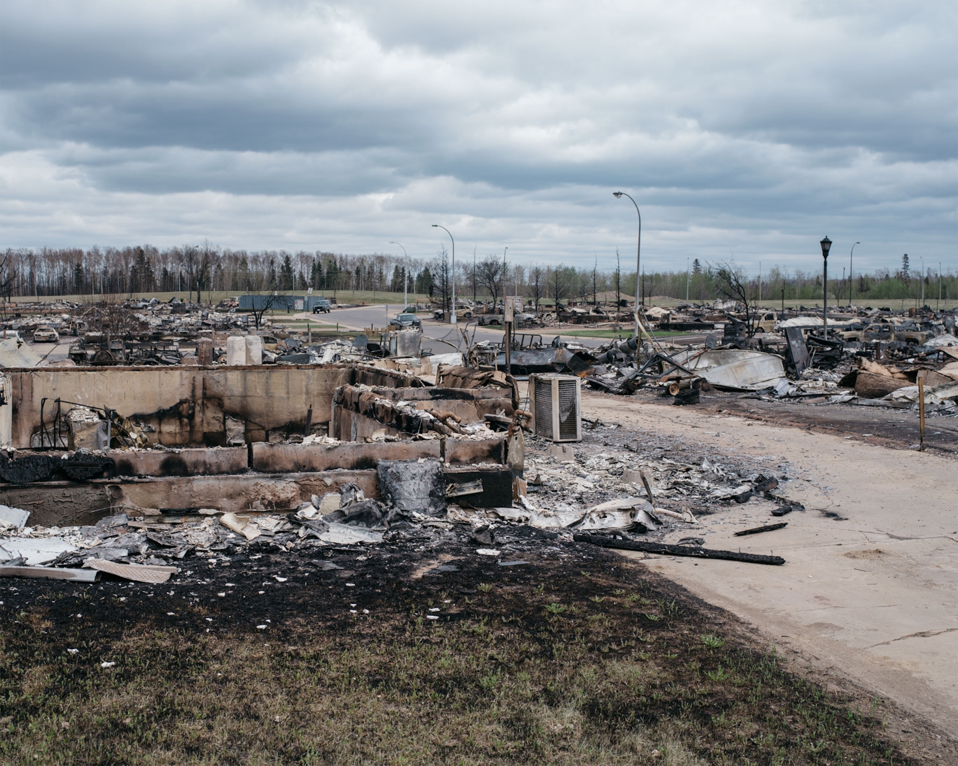 homes destroyed by a fire in Alberta, Canda
