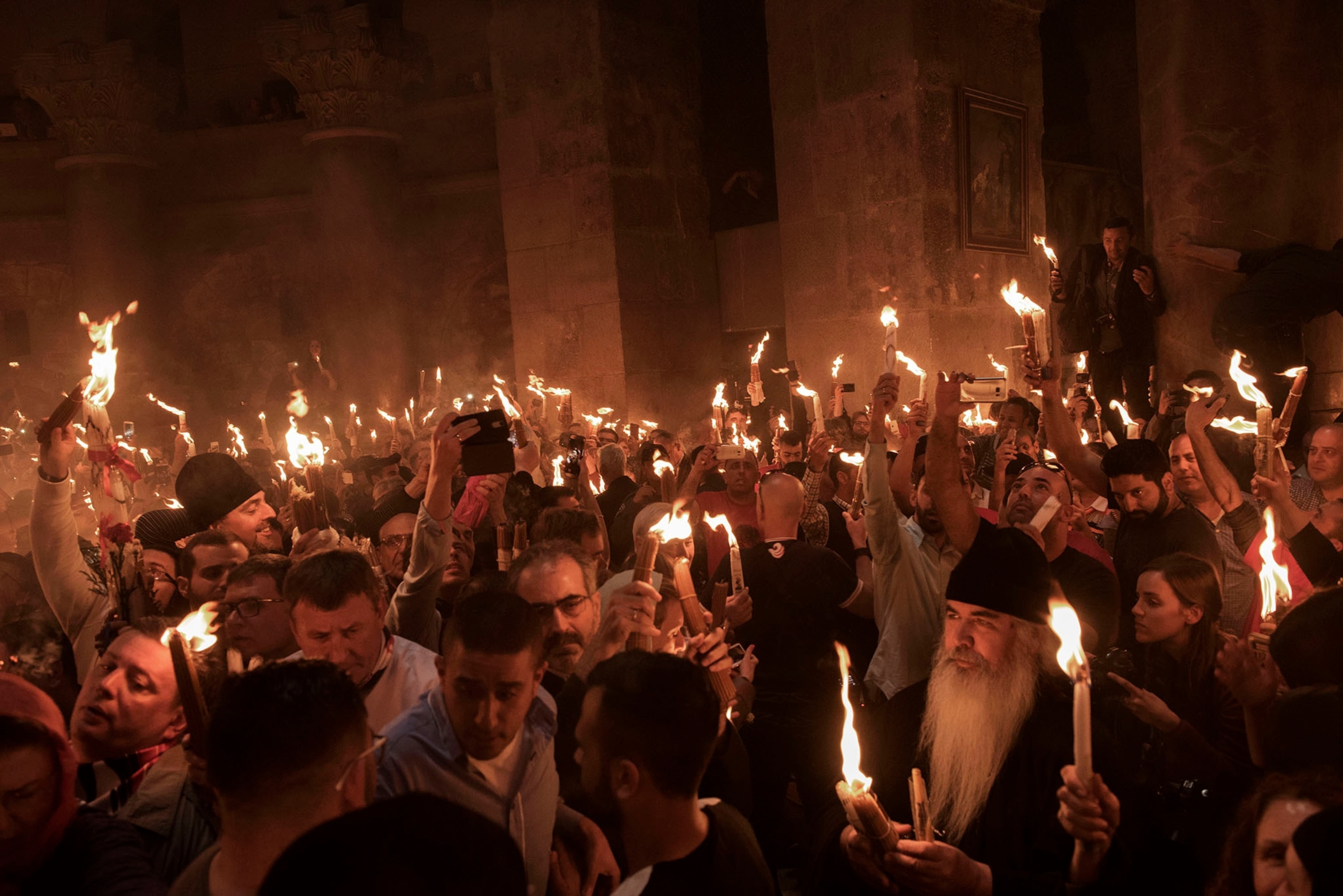 Holy Fire at Church of the Holy Sepulchre at Easter