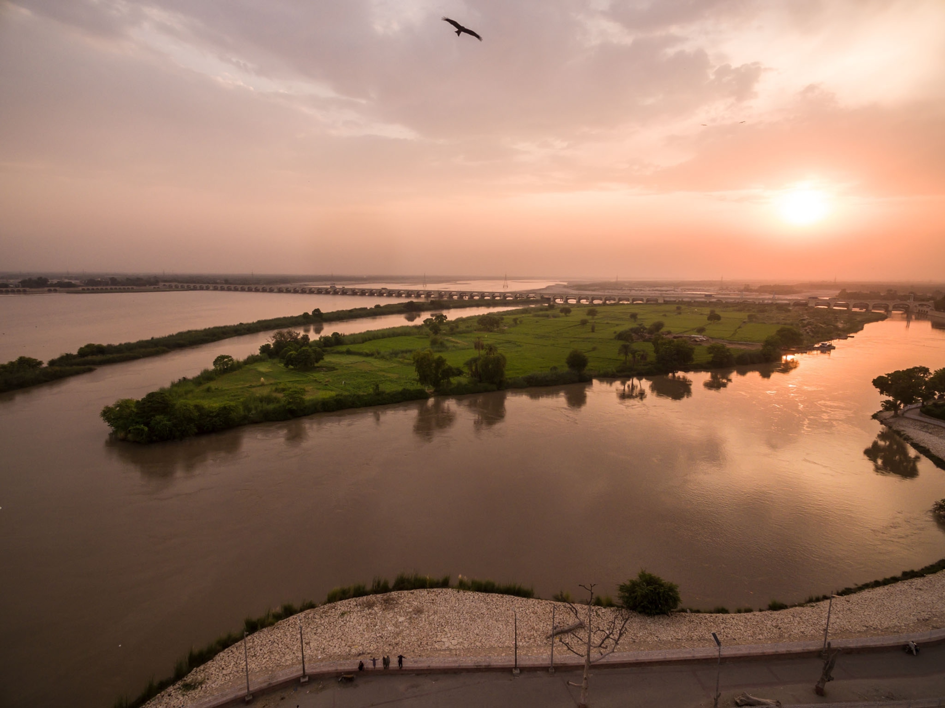 a river seen at sunset