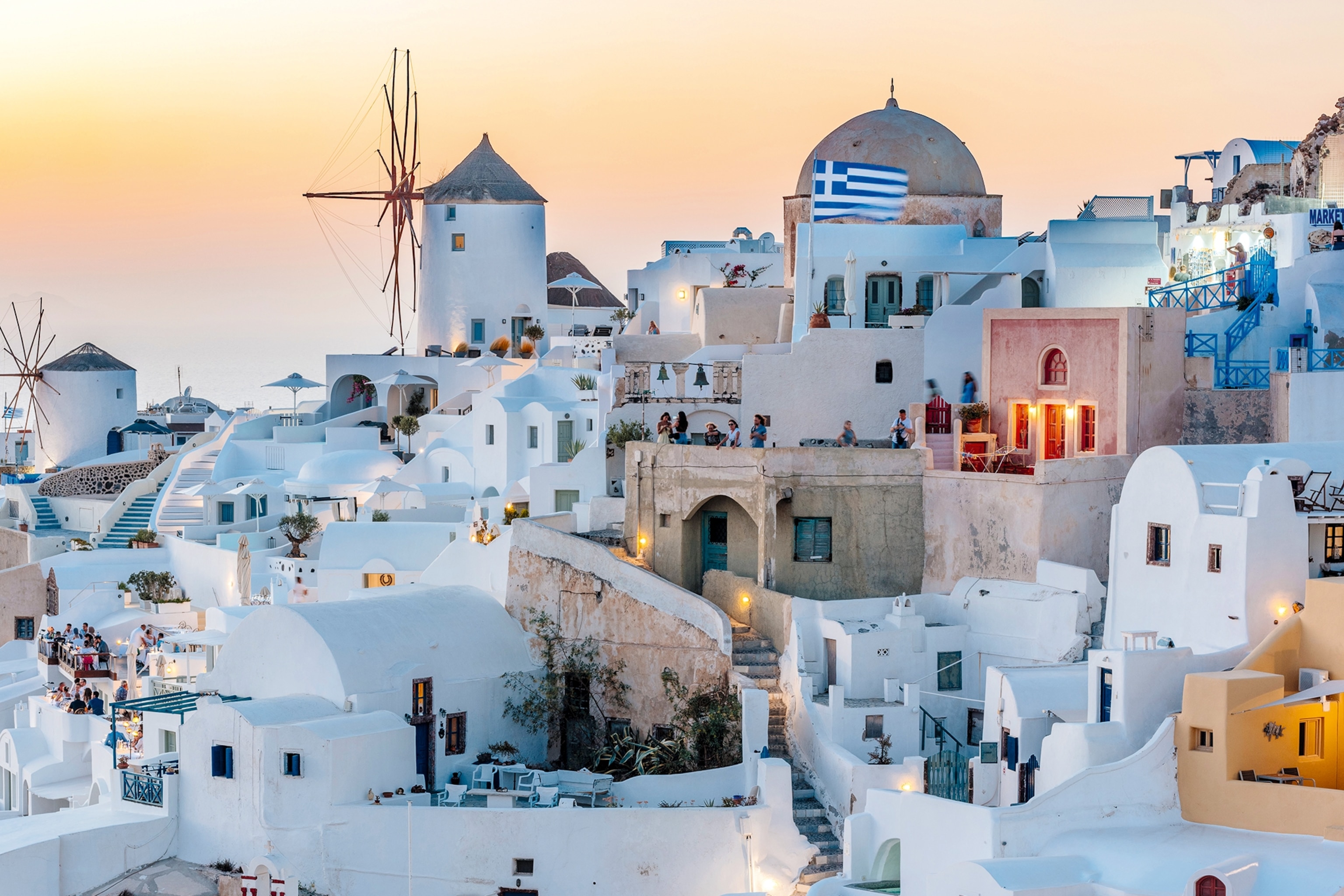 View of the town of Oia, on Santorini's northwest tip.
