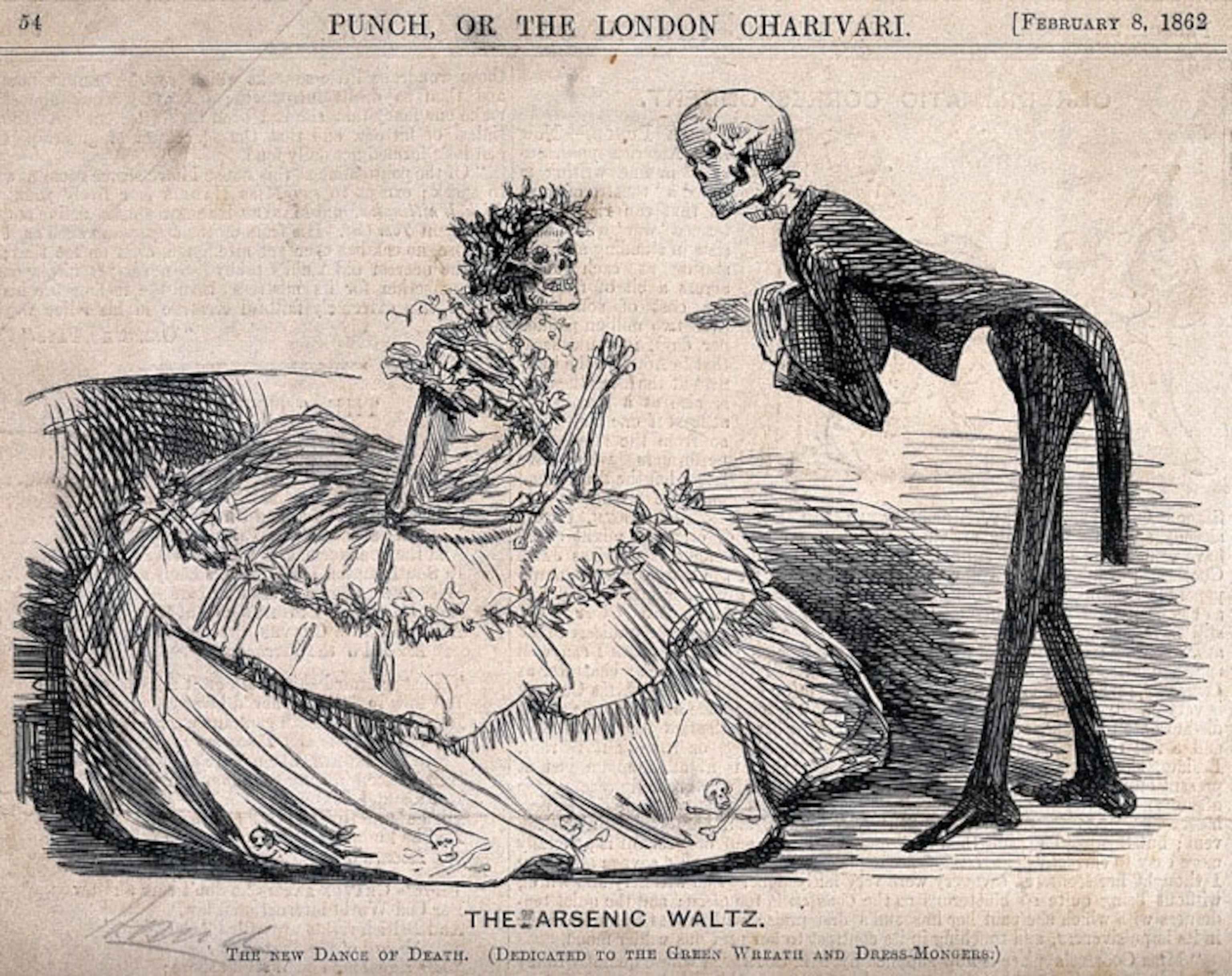 two skeletons doing the arsenic waltz