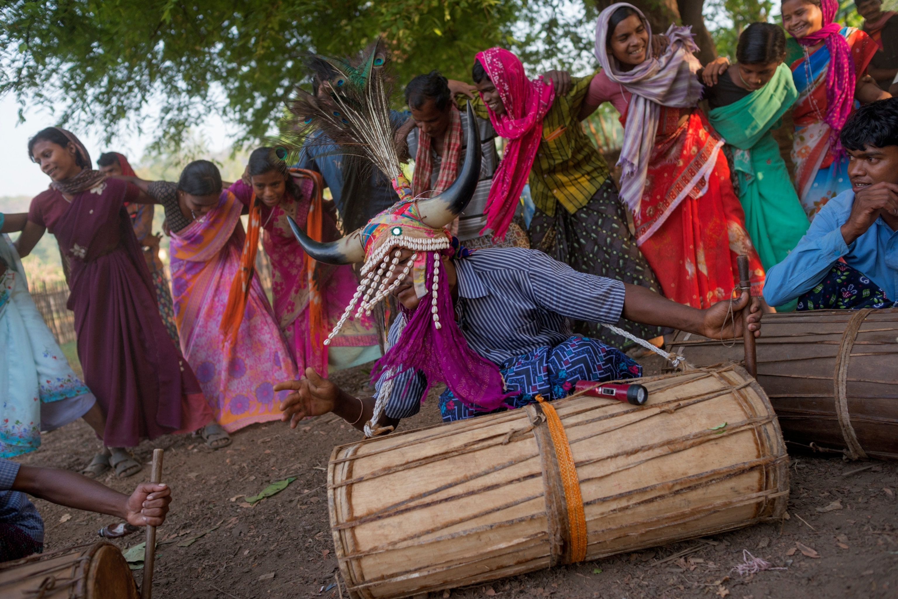 people enjoying the Orchha festival in the Abujmarh forest