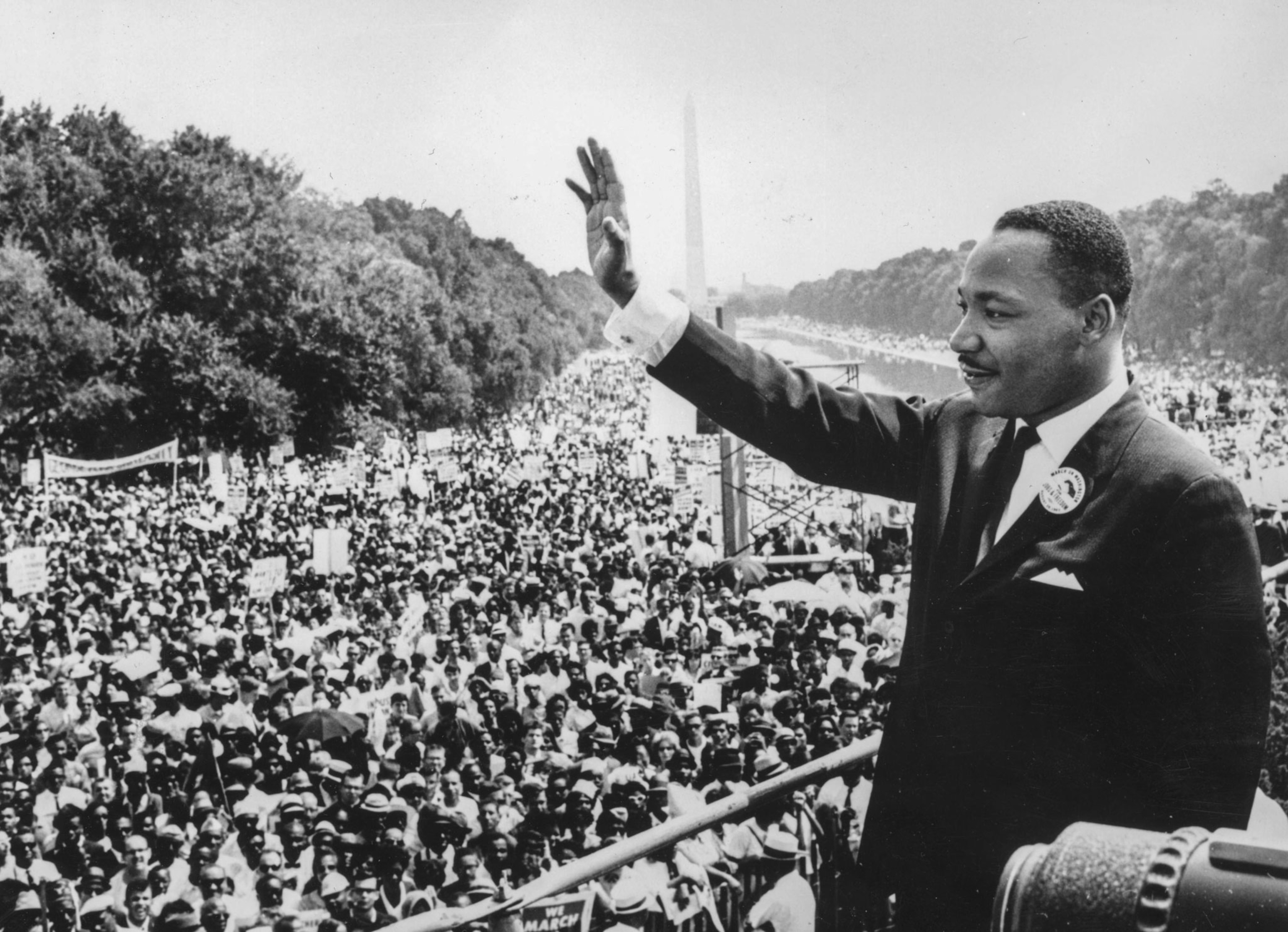 Martin Luther King Jr. after his "I Have a Dream" speech
