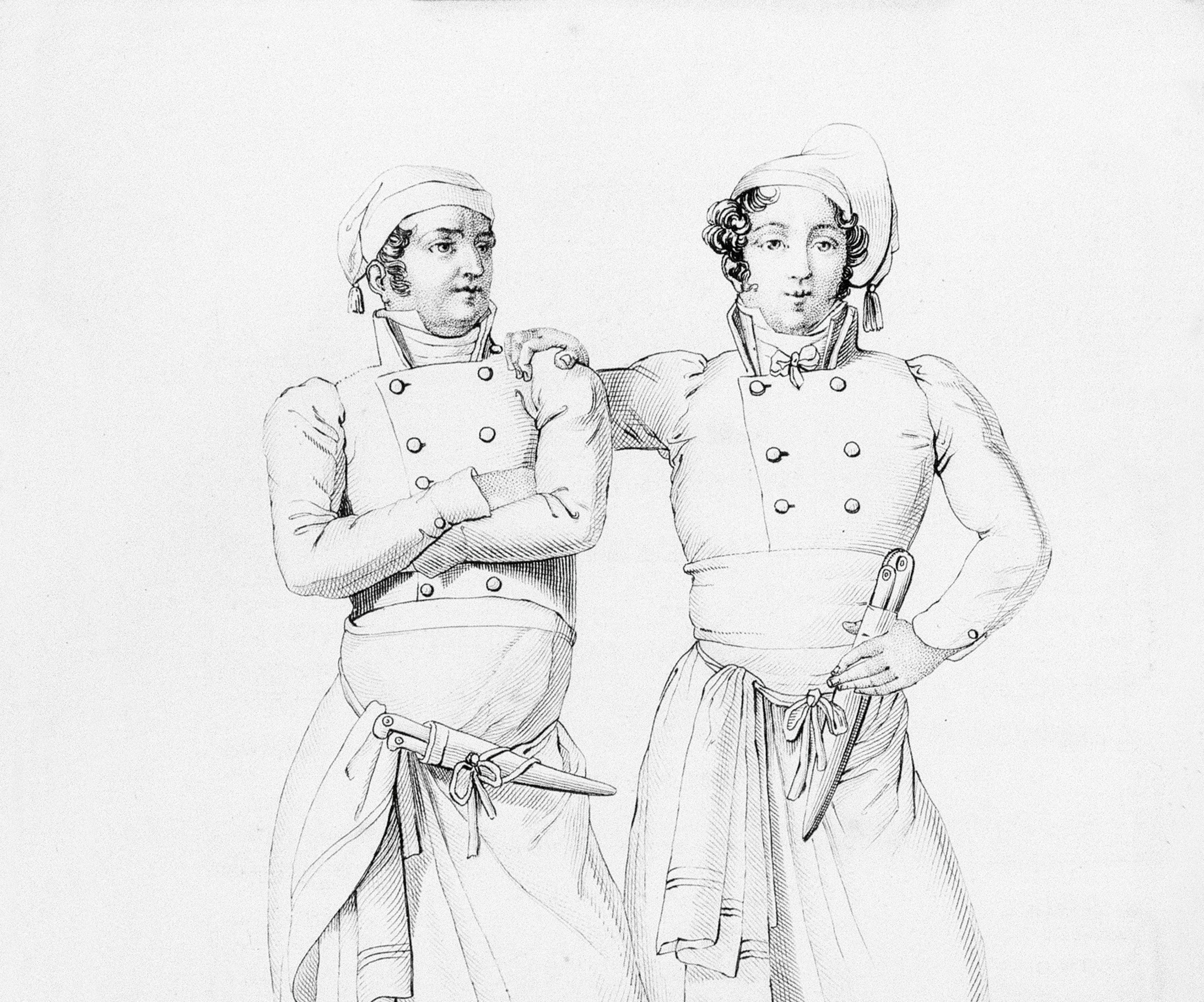 Carême illustrated a chef's uniform from the 1820s.