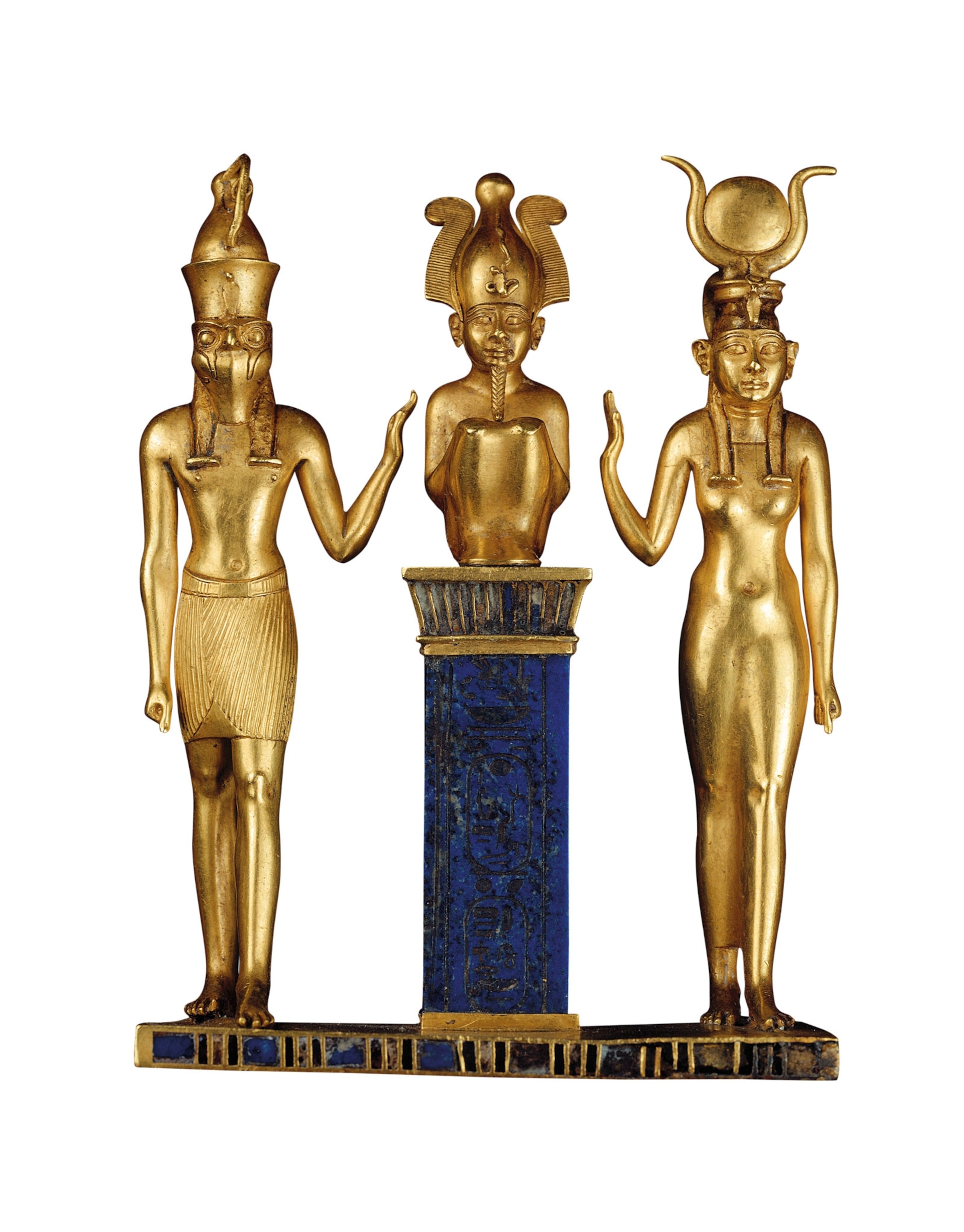 Golden statues of the goddess Isis and her son Horac
