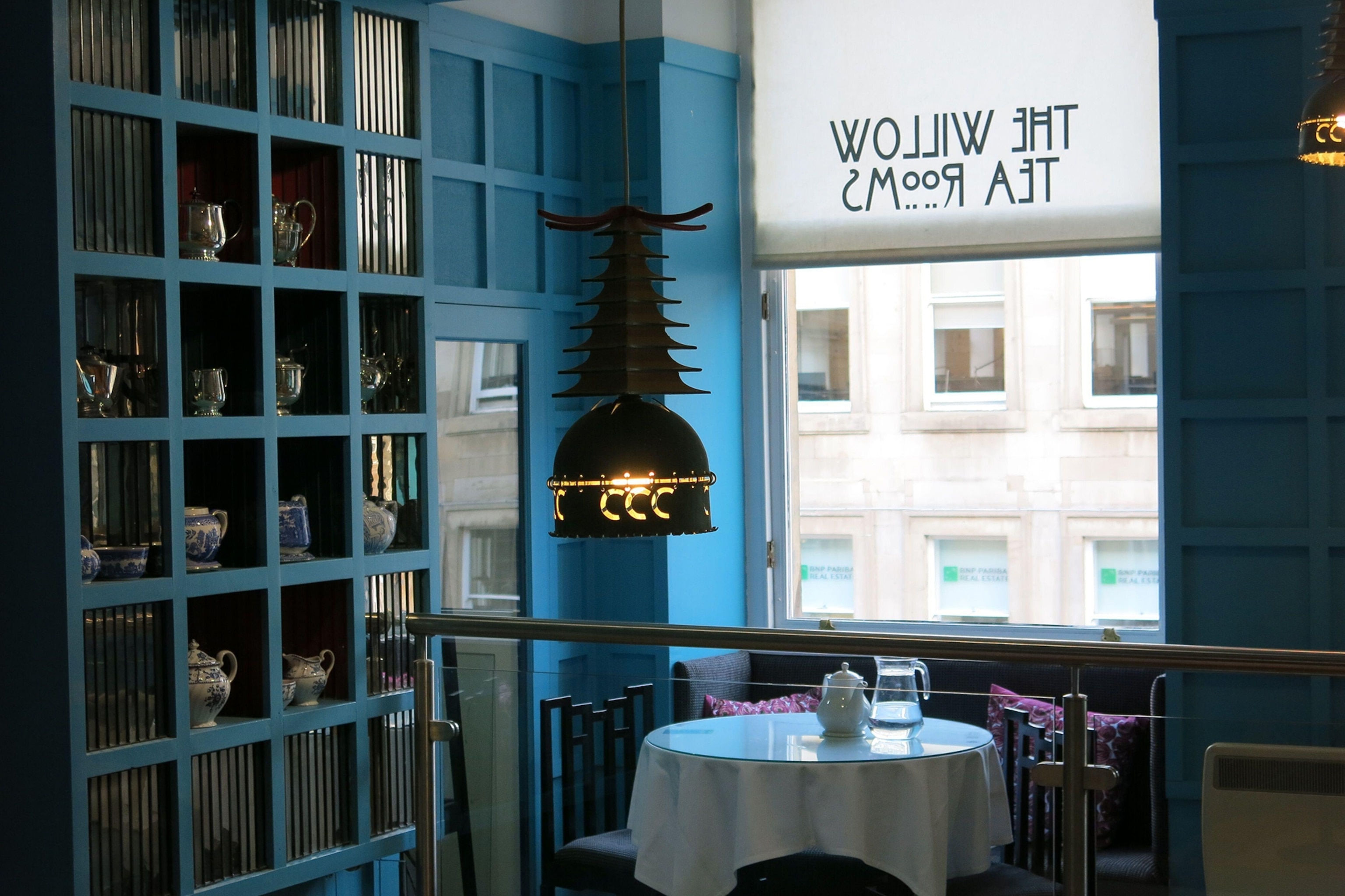 The Chinese Room in the Willow Tea Rooms, recreated from the interior design of Charles Rennie Mackintosh.