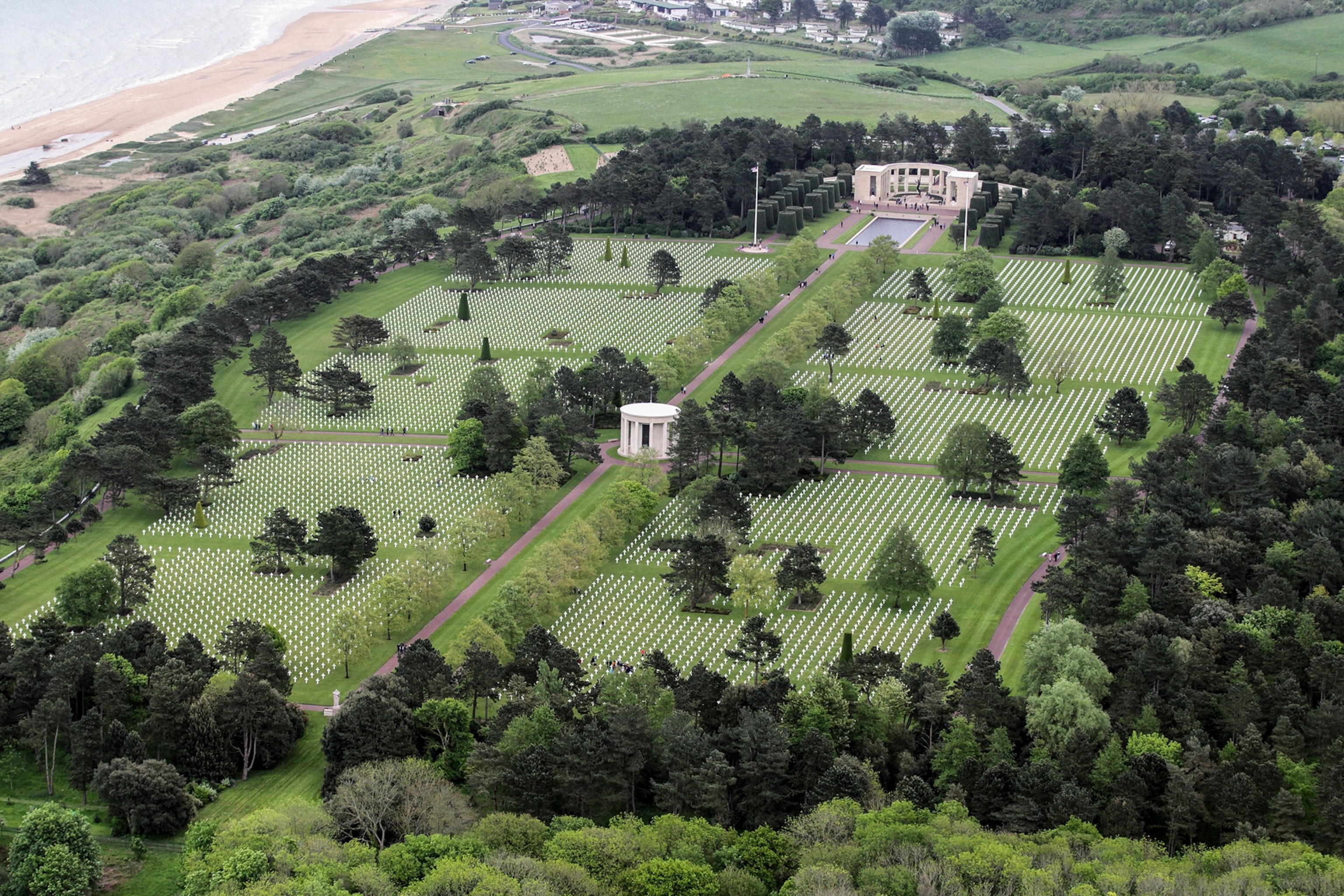 the American War Cemetery and Omaha Beach