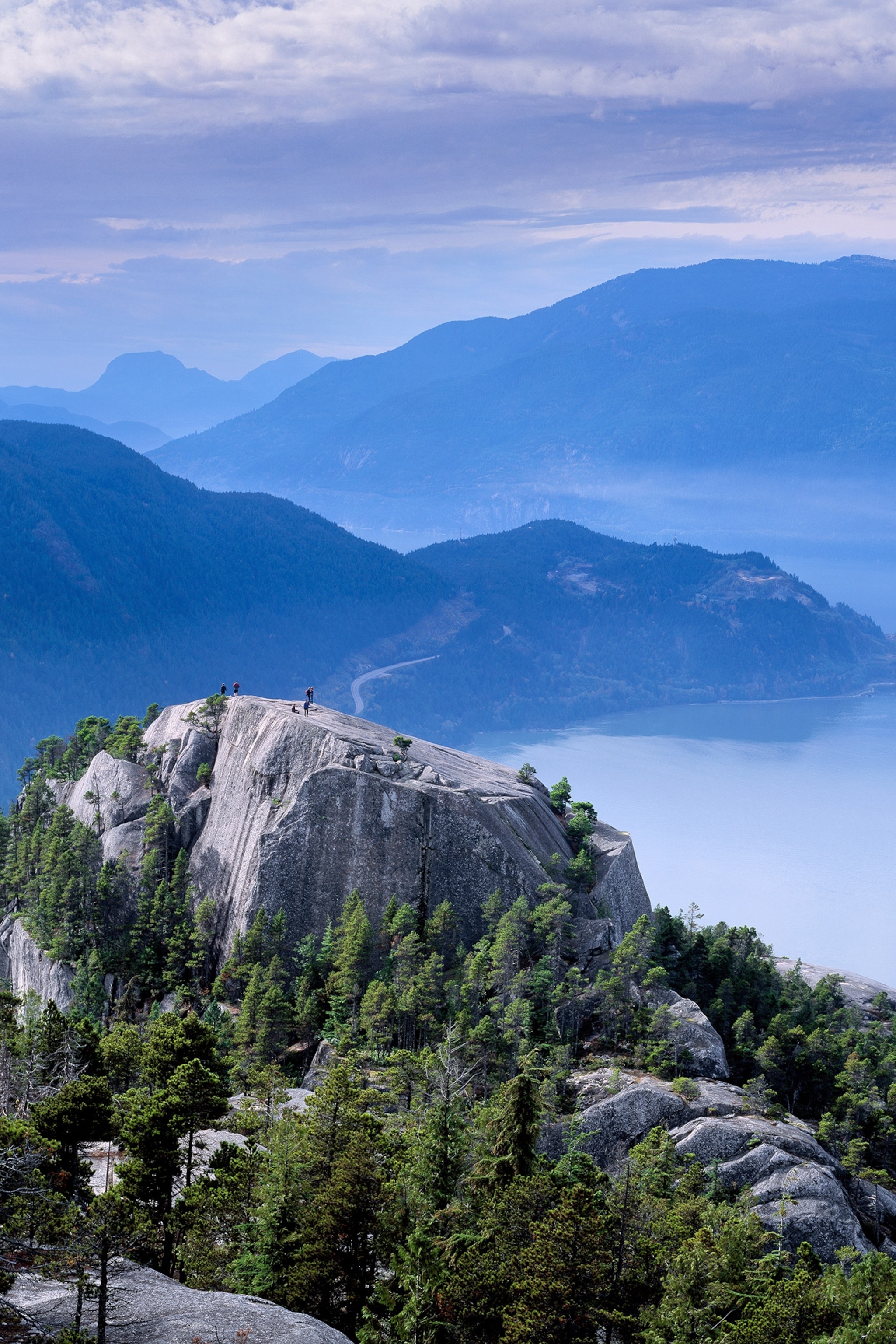 hikers at Stawamus Chief outside Vancouver, Canada