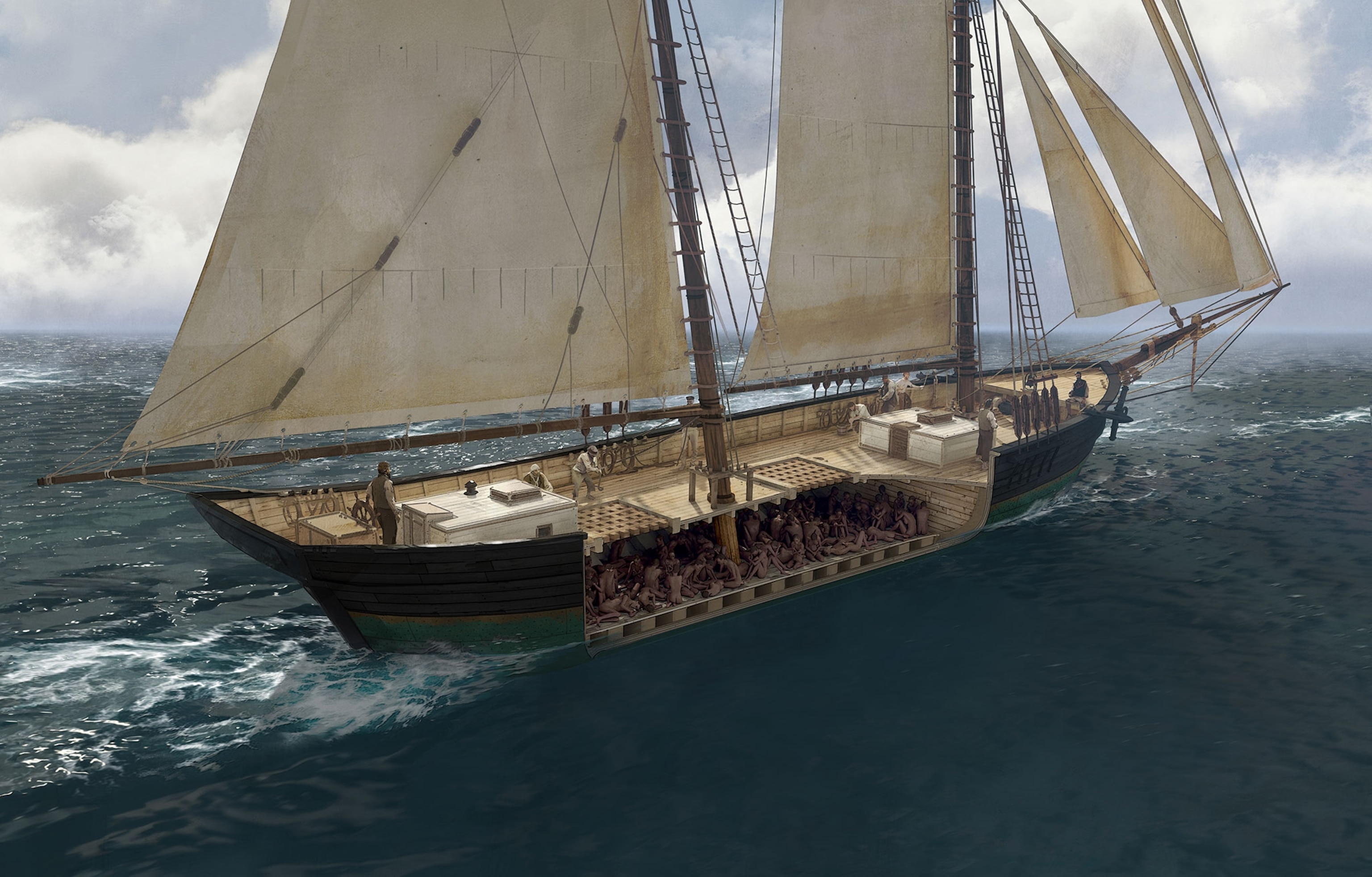 a ship on water