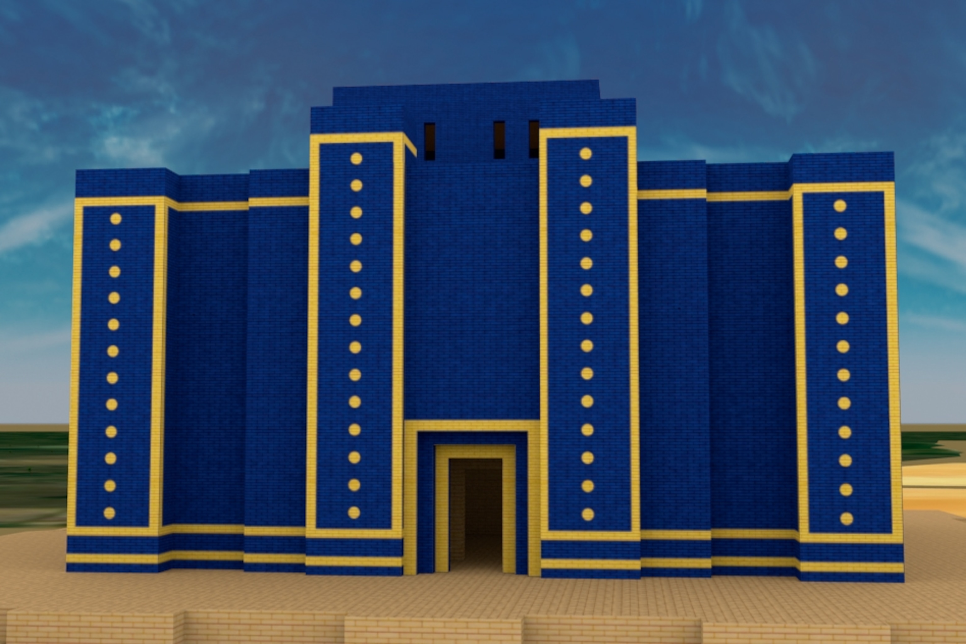 Graphic illustration of the temple on top of Babylon's Etemenanki ziggurat