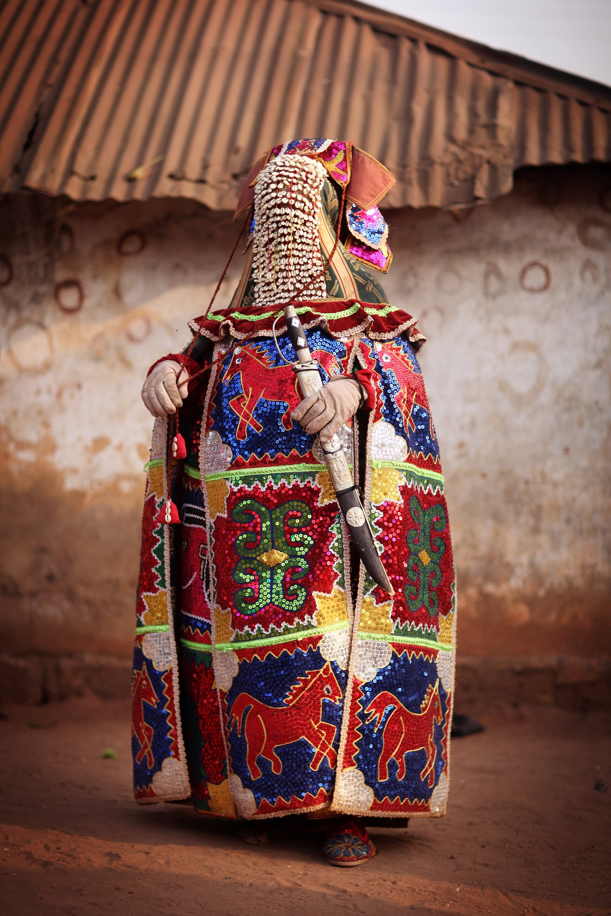 a traditional Egungun costume, Nigeria