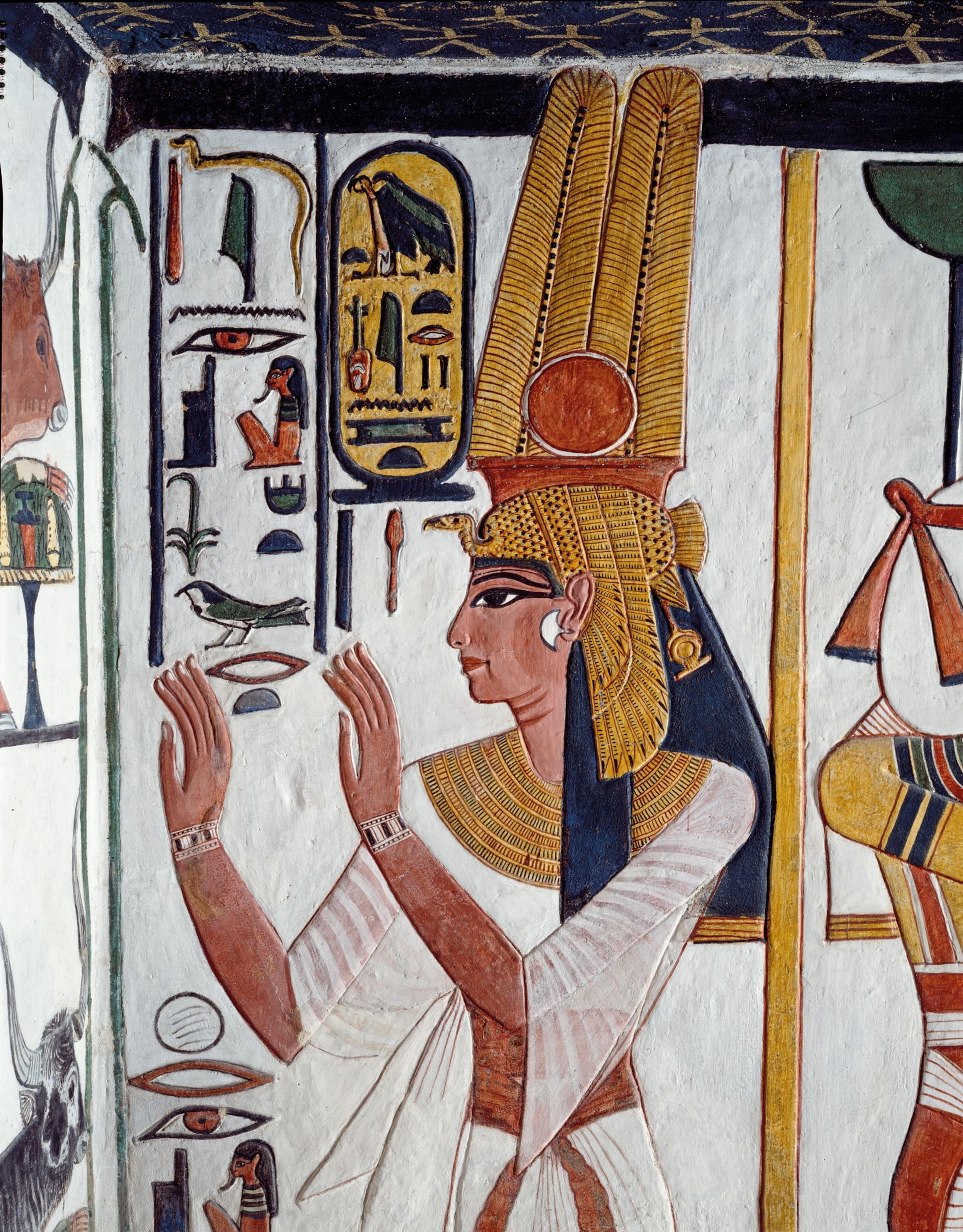 an egyptian painting of a queen