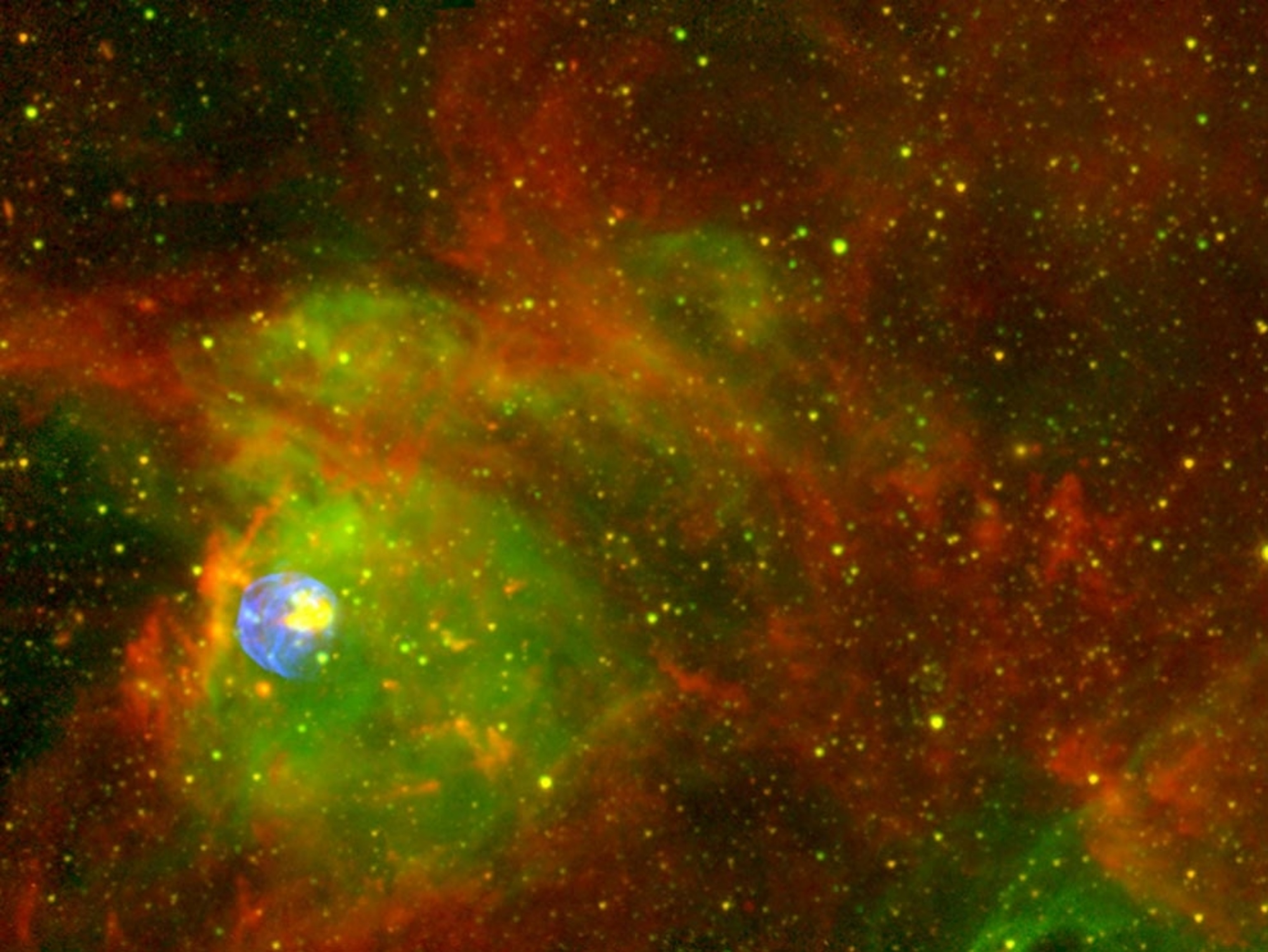 A photo of a supernova remnant.