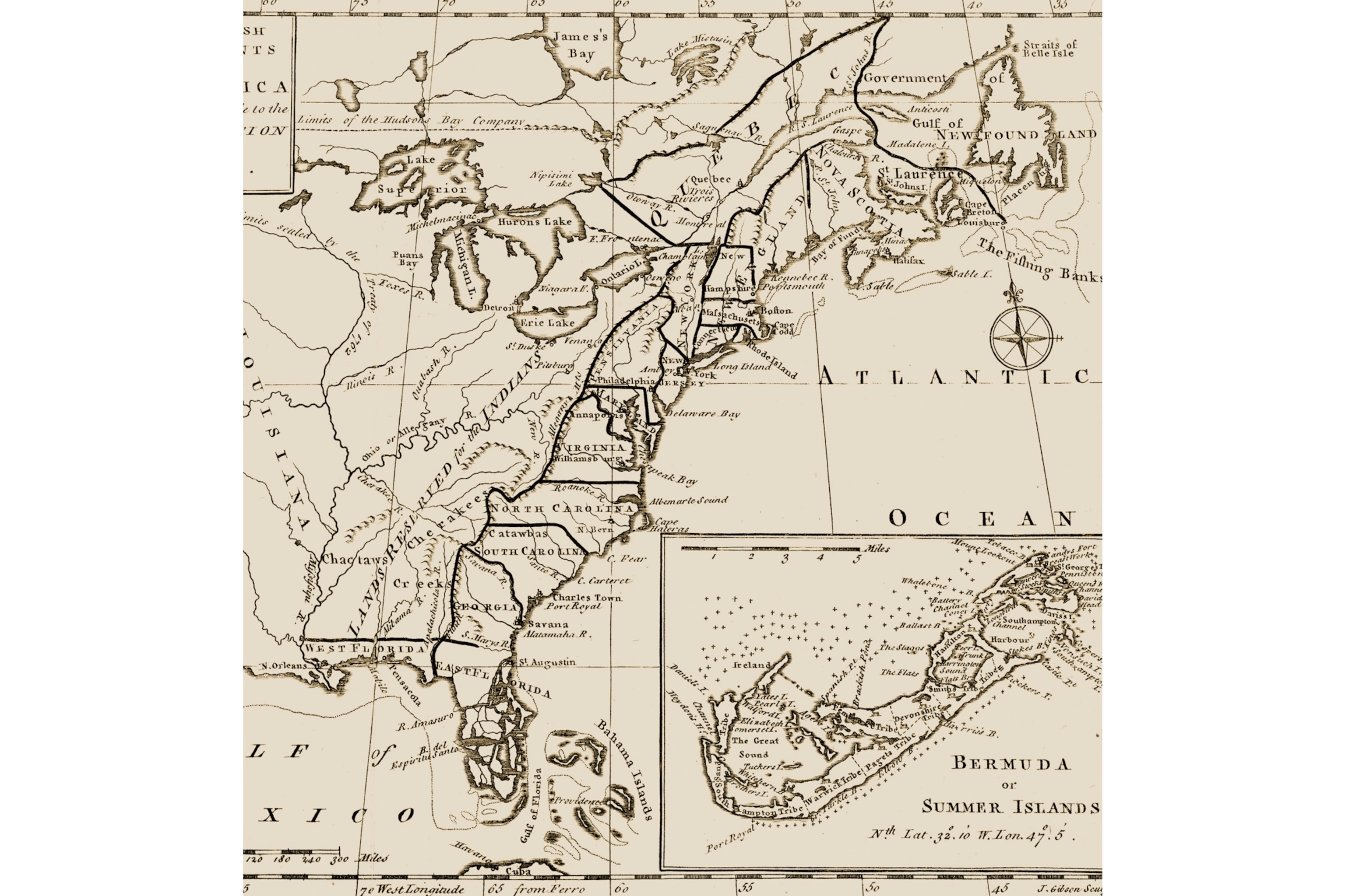 a United States and Bermuda map