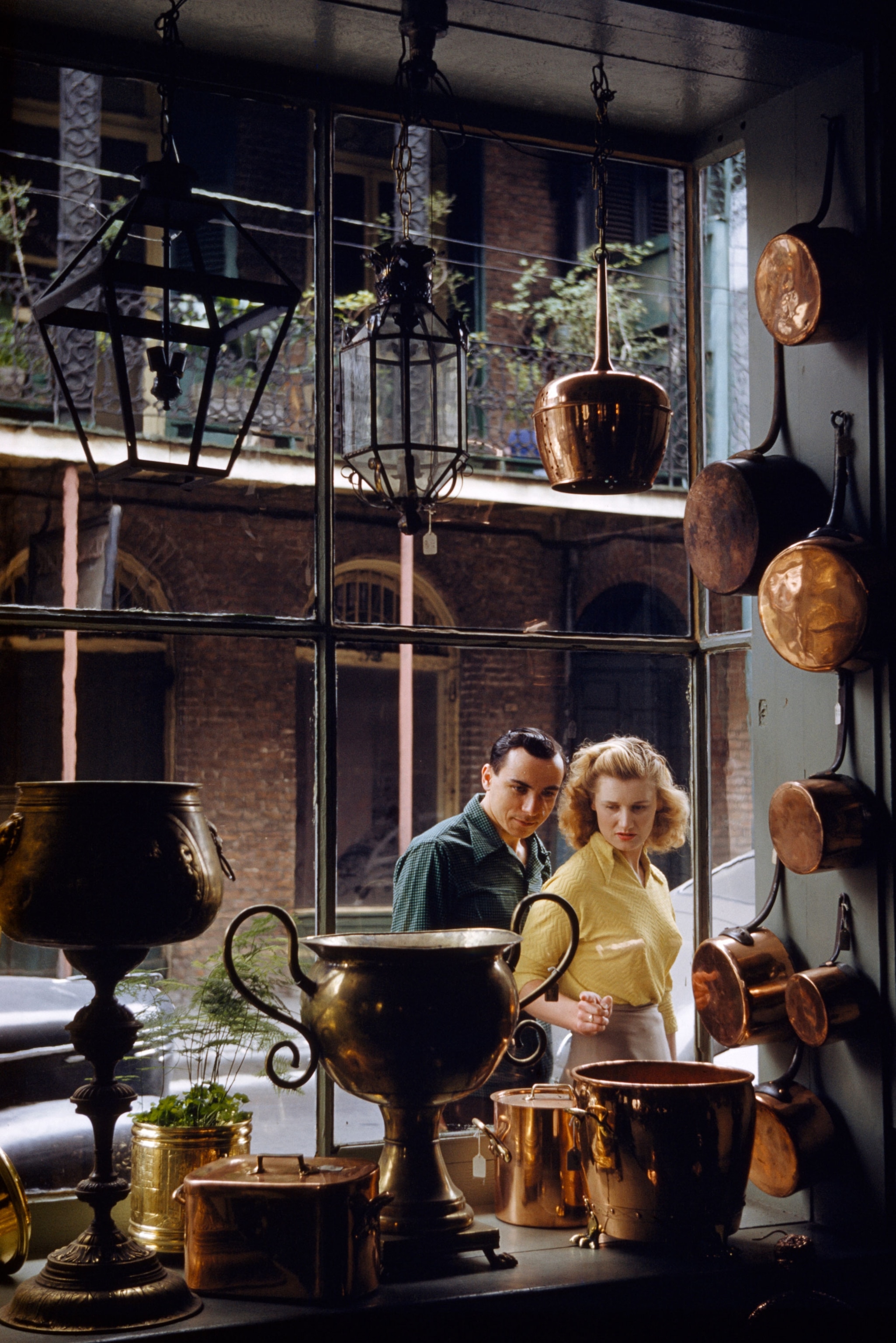 a couple window shopping in New Orleans