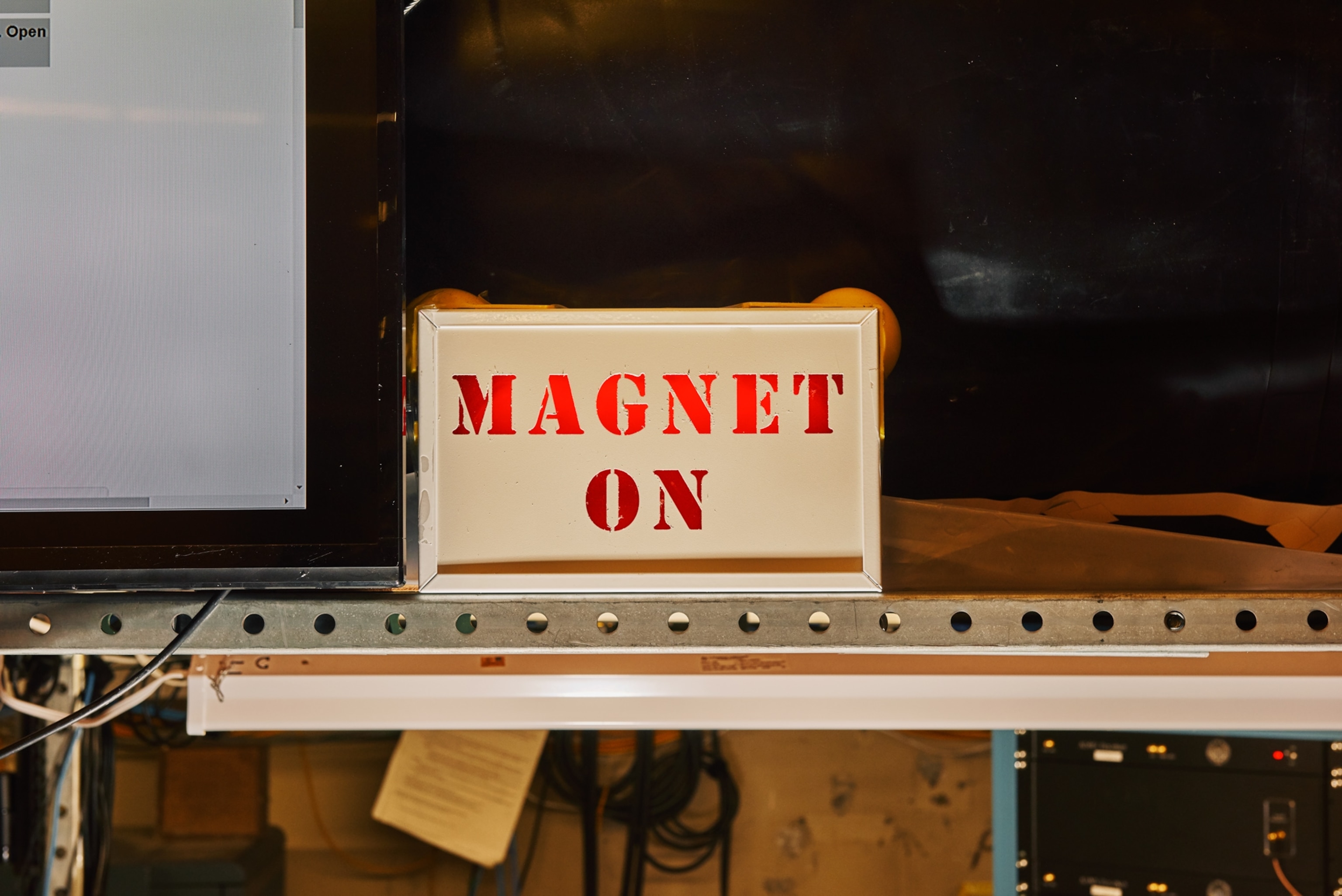 the MAGNET ON sign at the ADMX lab.