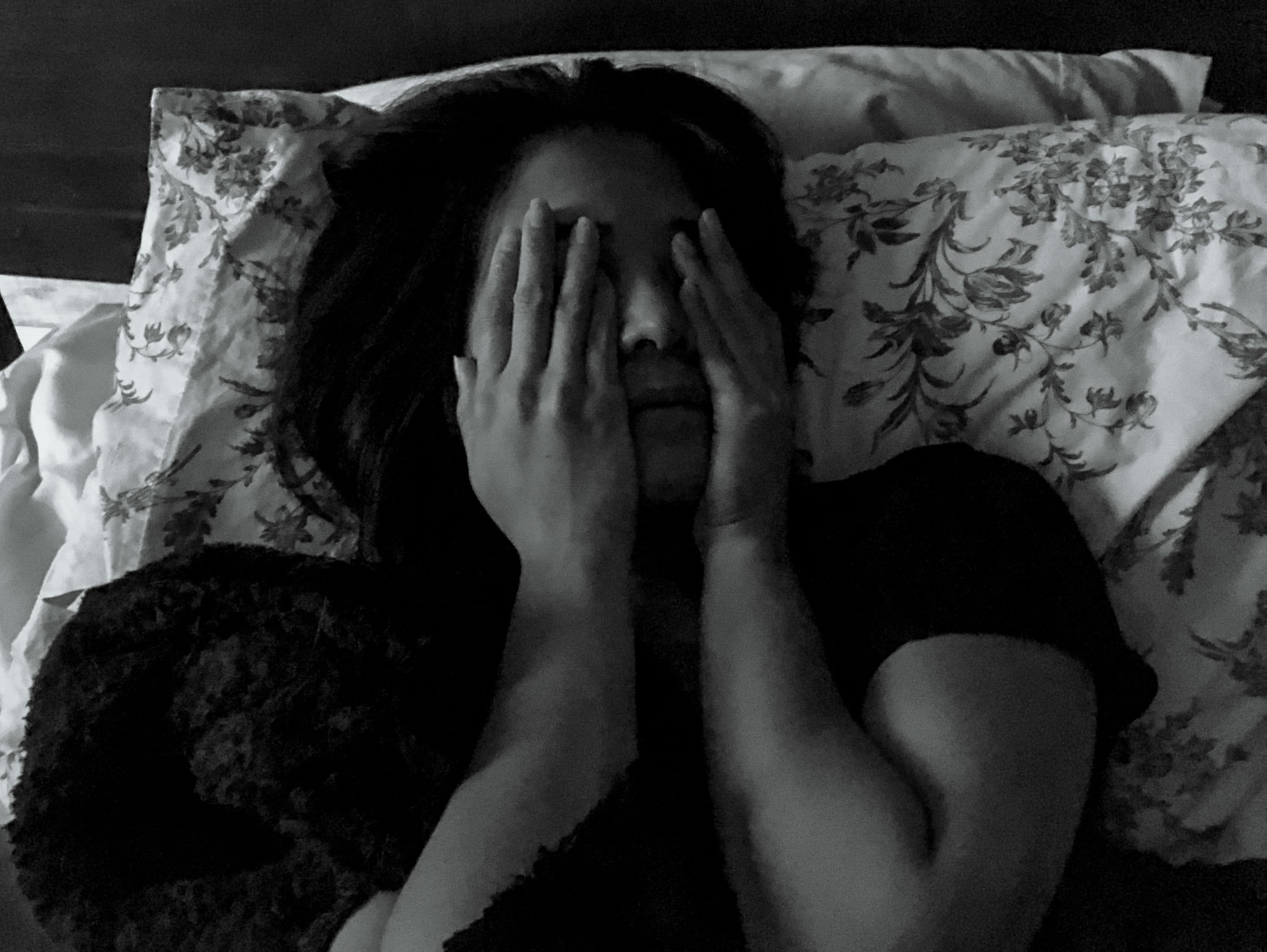 a woman in her bed