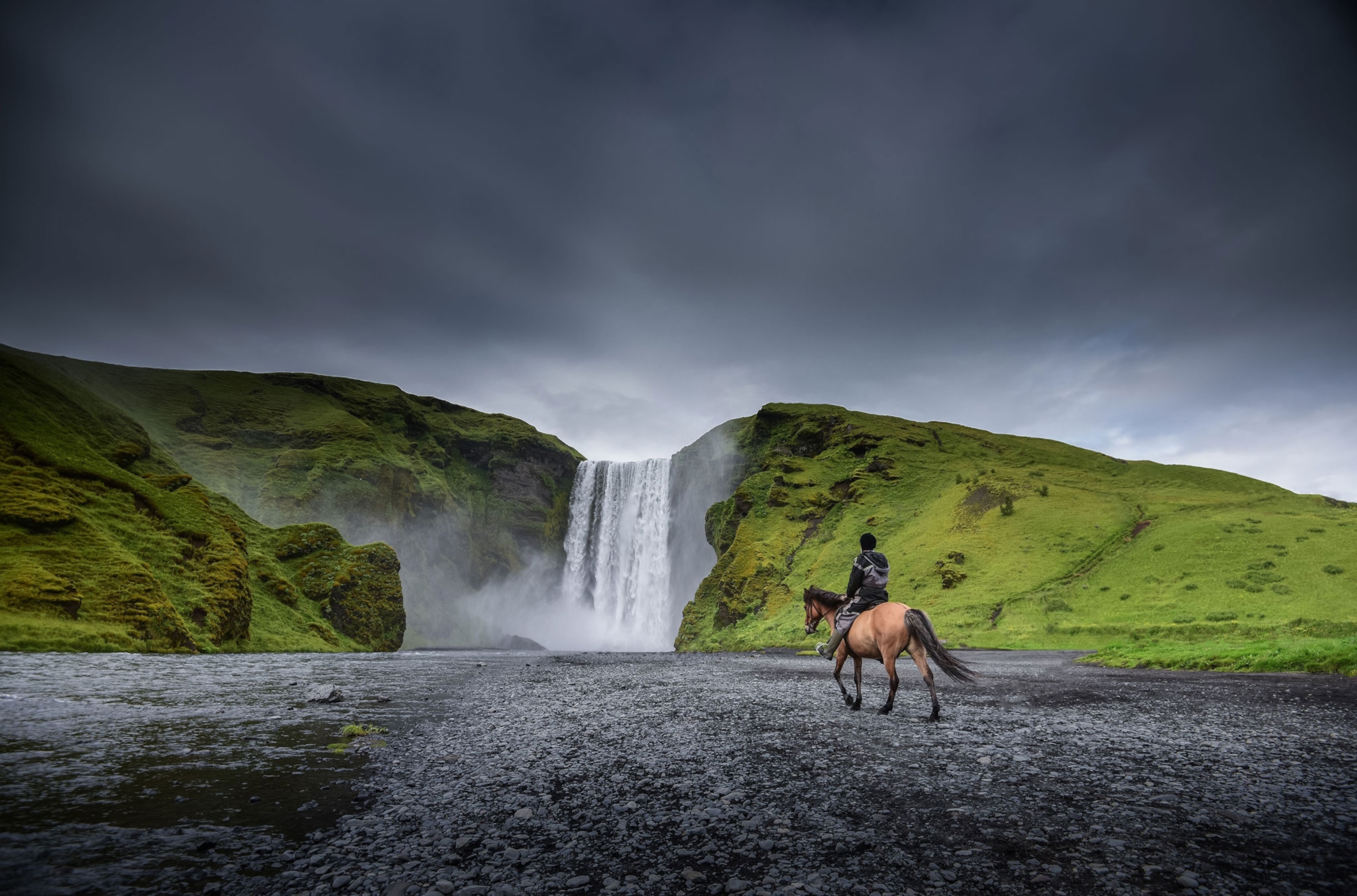 a waterfall