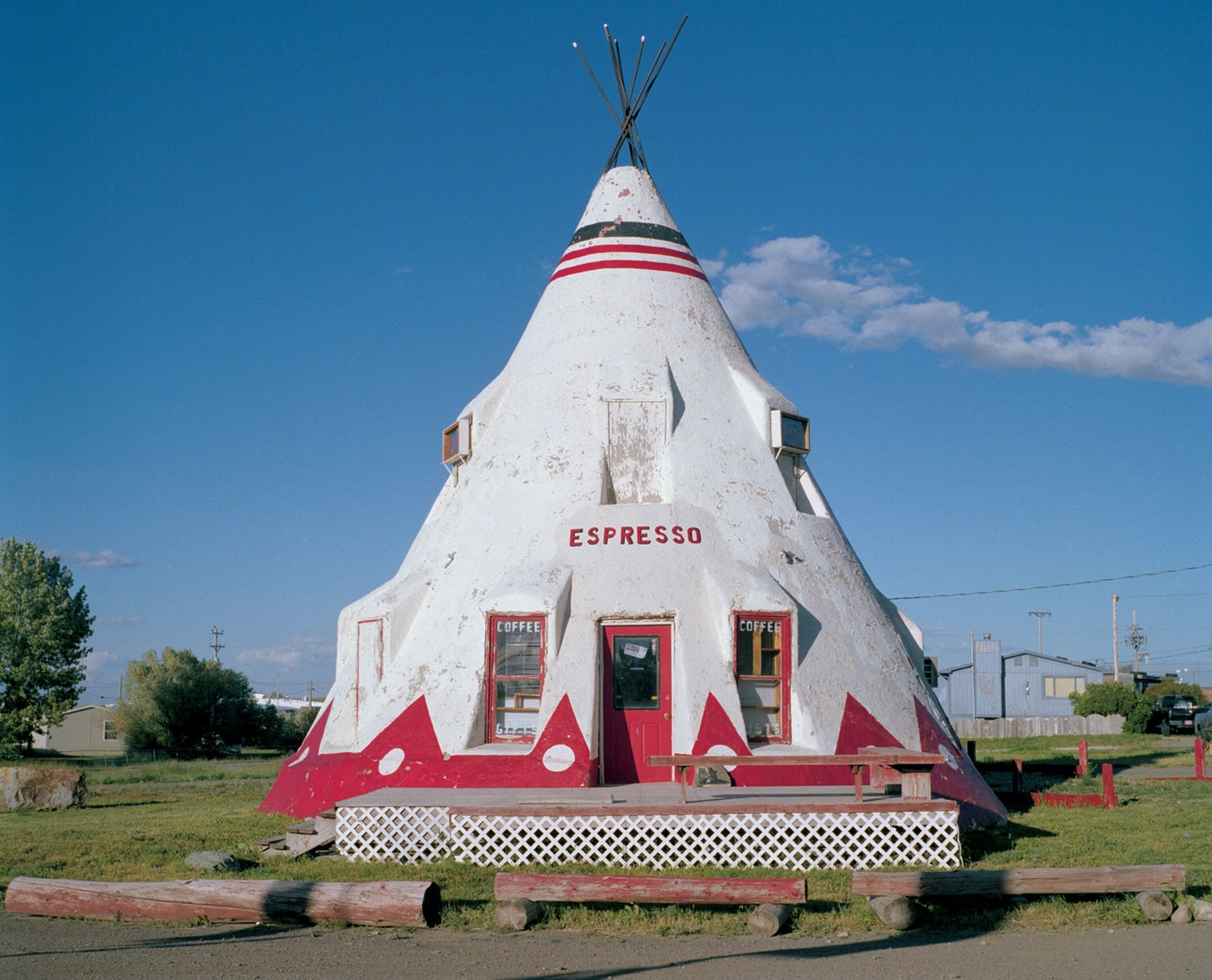 a closed shop in the shape of a teepee