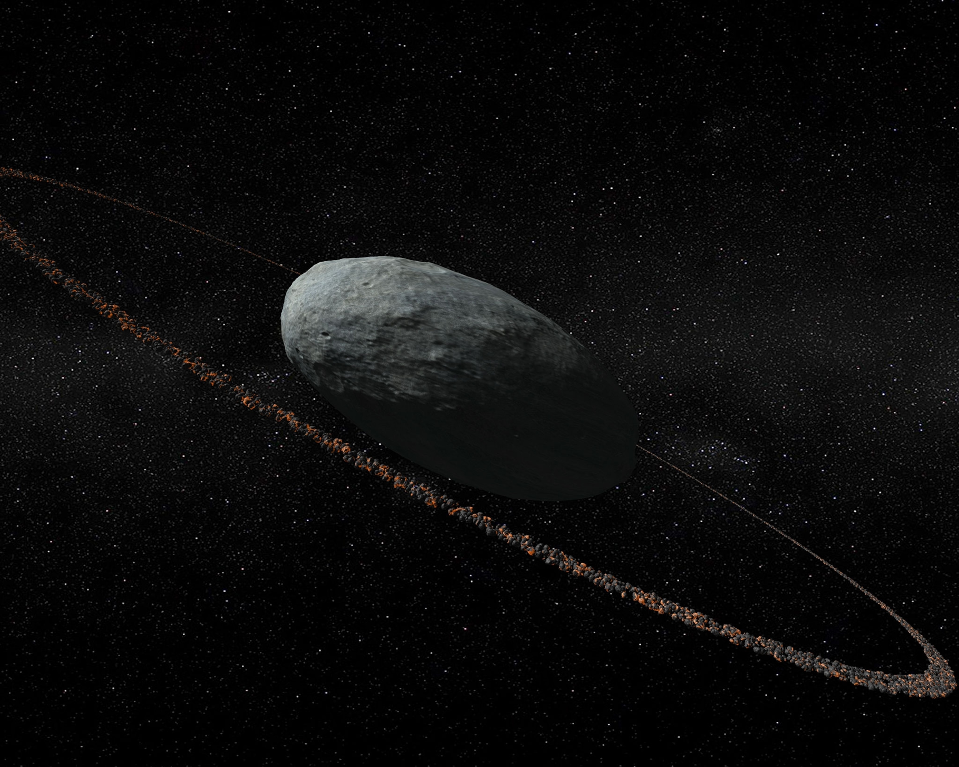 a dwarf planet with a ring around it