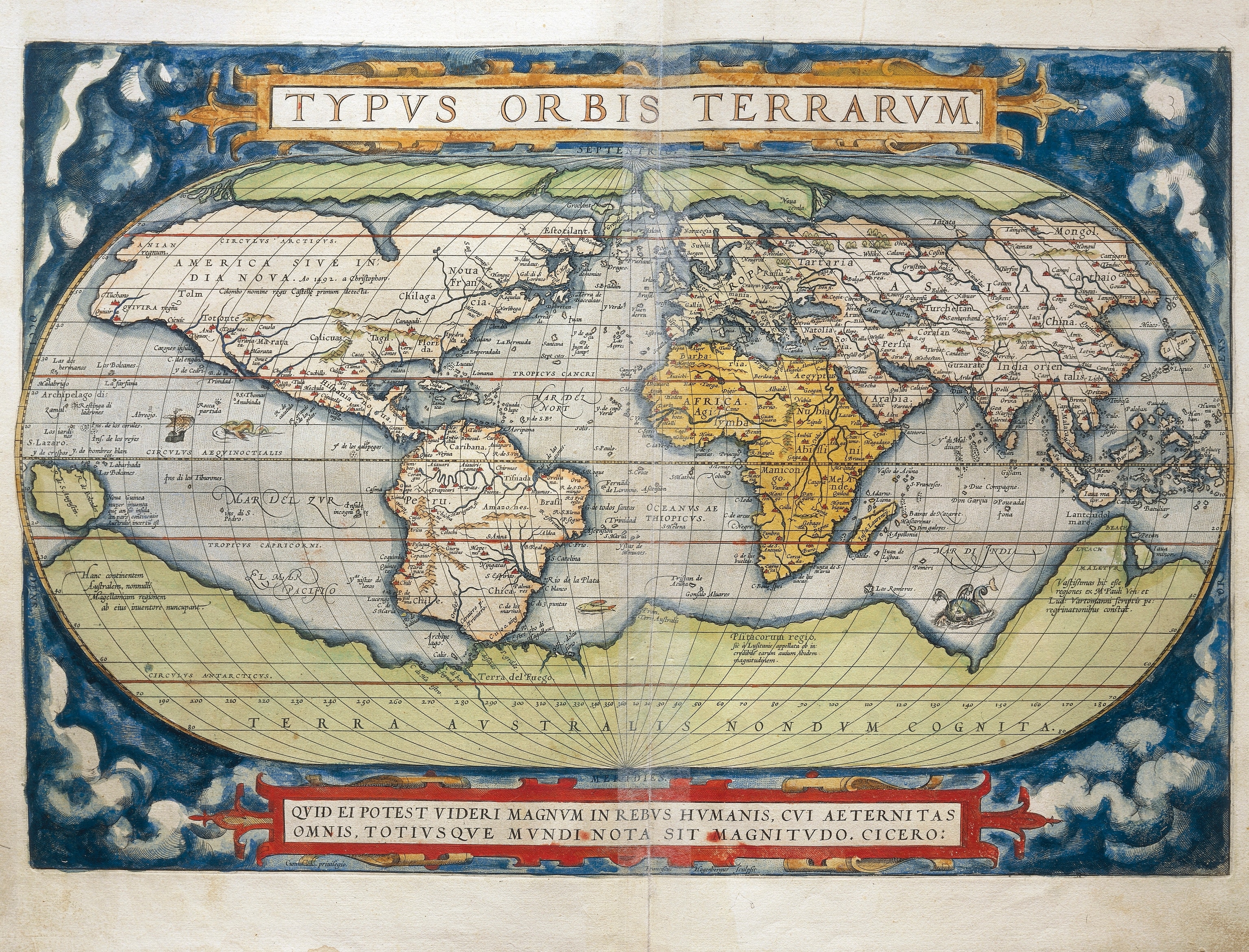 World map from Theatrum Orbis Terrarum by Abraham Ortelius