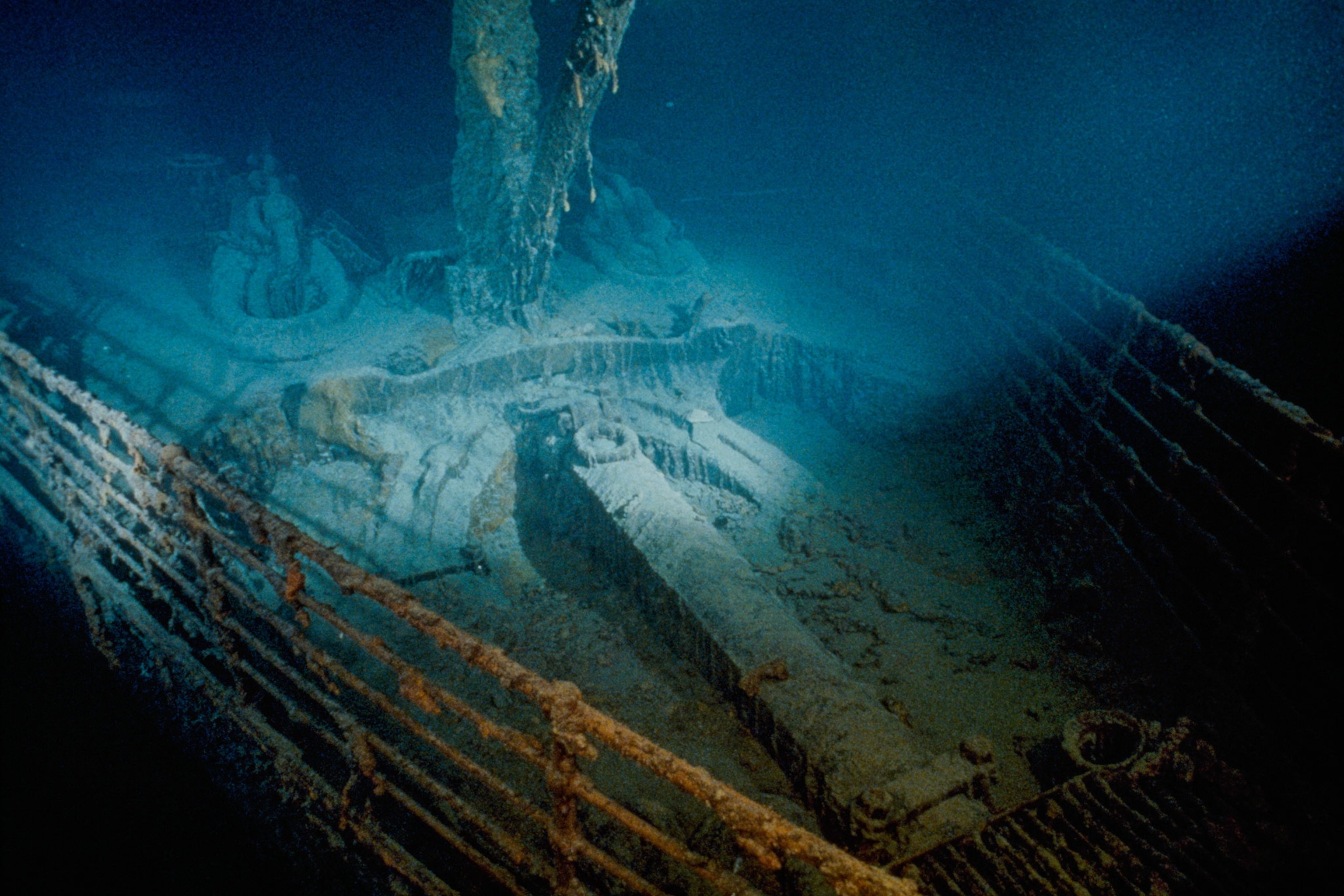 the wrecked Titanic