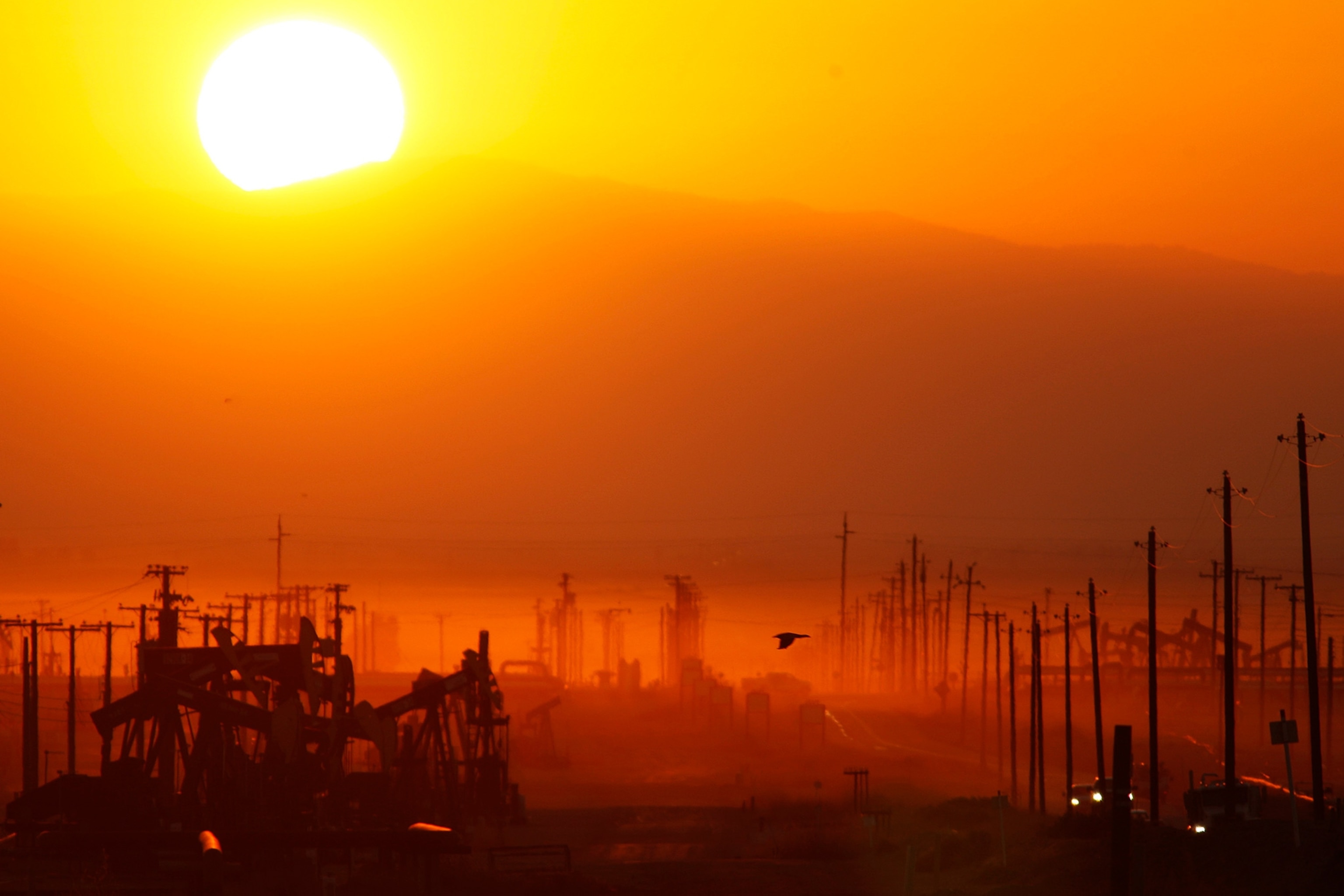 the sunrise over the Monterey Shale formation.