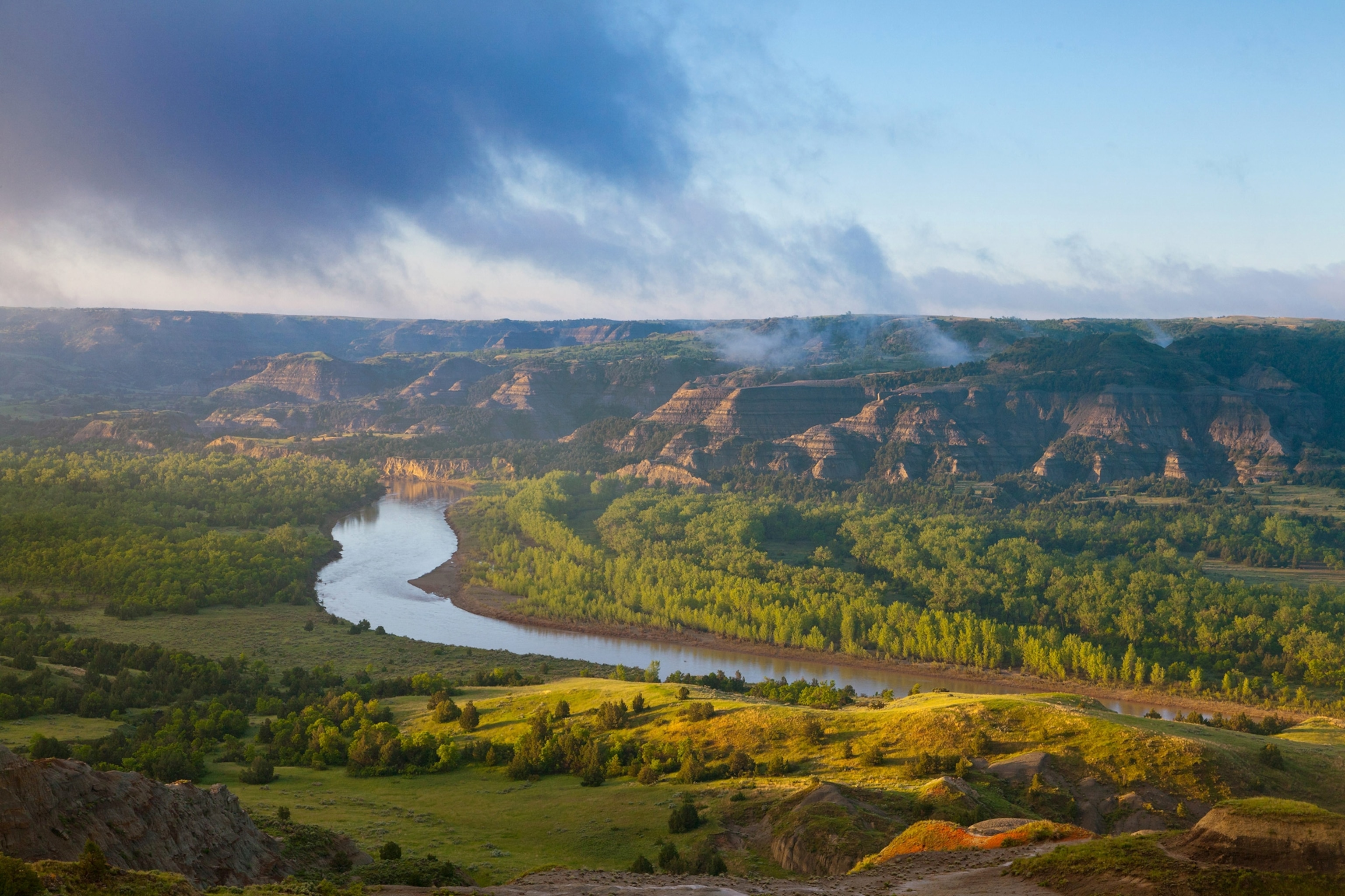 Fog burns off North Unit of Theodore Roosevelt National Park