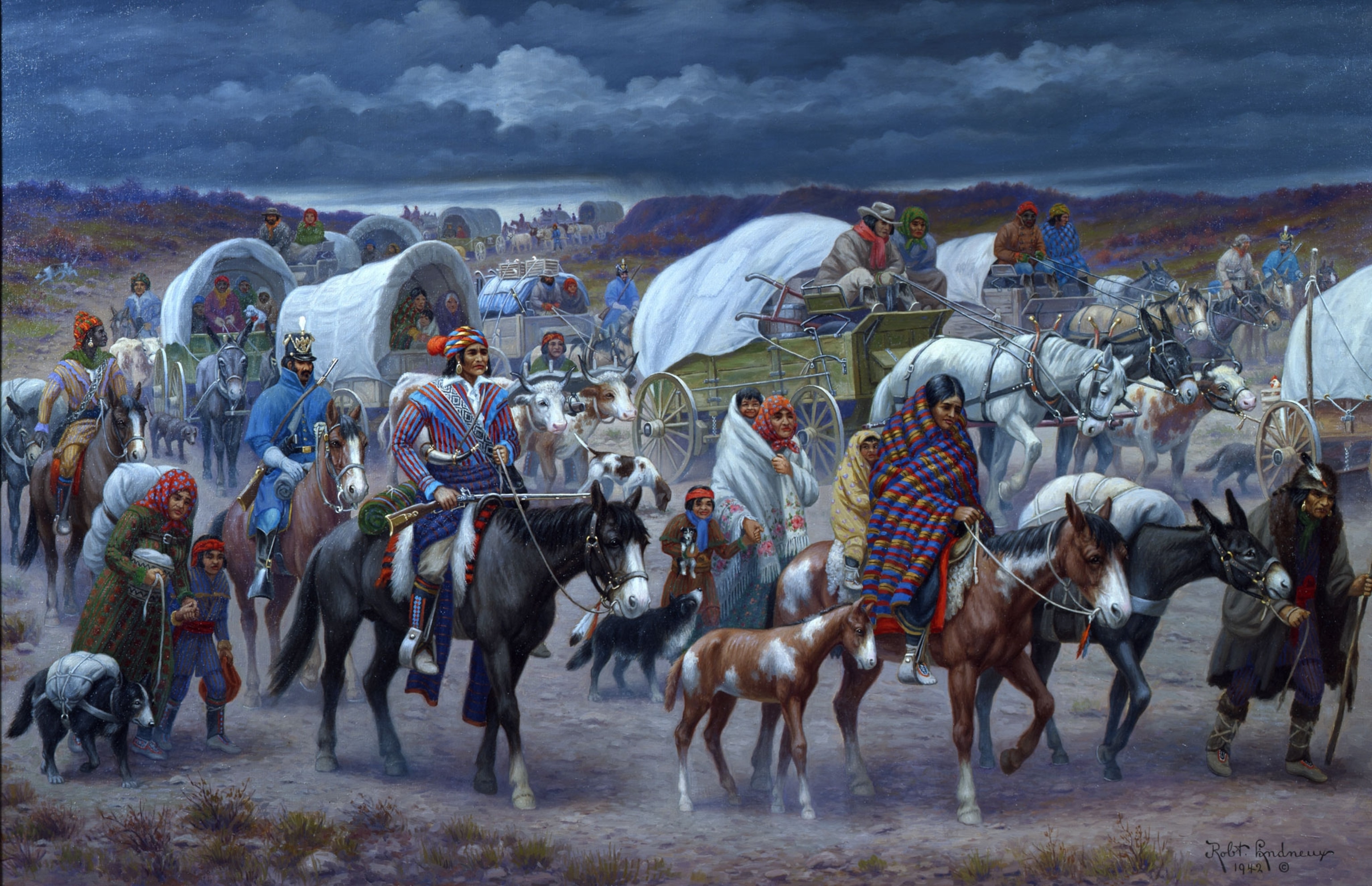 a painting depicting the trail of tears