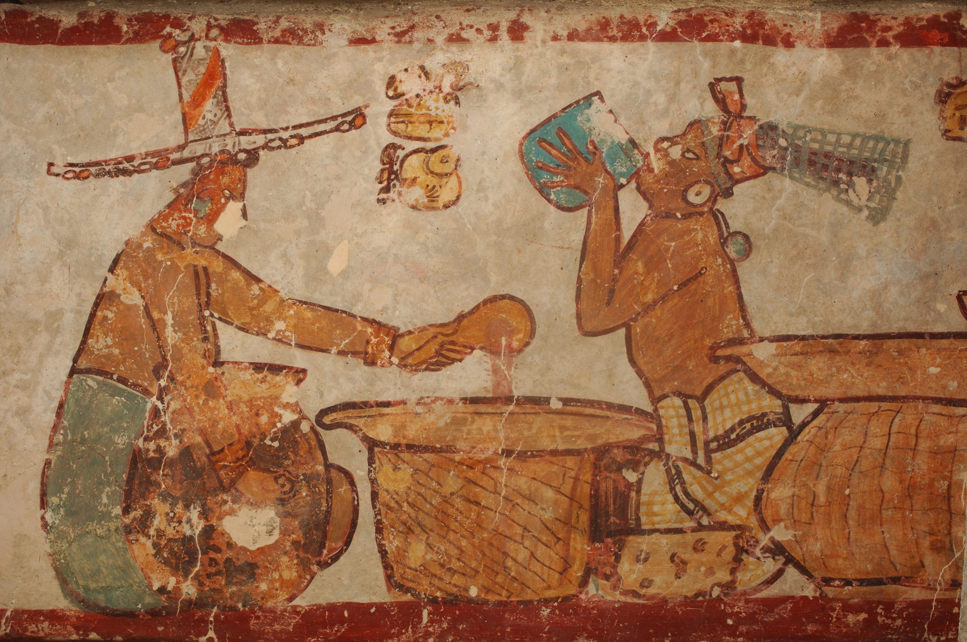 a mural painting from the ancient Mayan city of Calakmul.